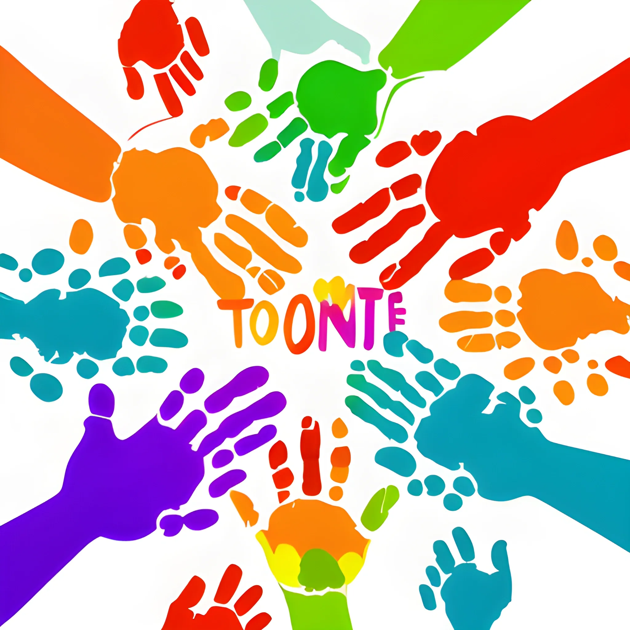 "Hands of Support": Generate an abstract image of colorful handprints overlapping and forming a supportive network. This visual representation symbolizes the collective effort and solidarity of donors and supporters coming together to make a difference. Make sure the image has absolutely NO WORDS!
