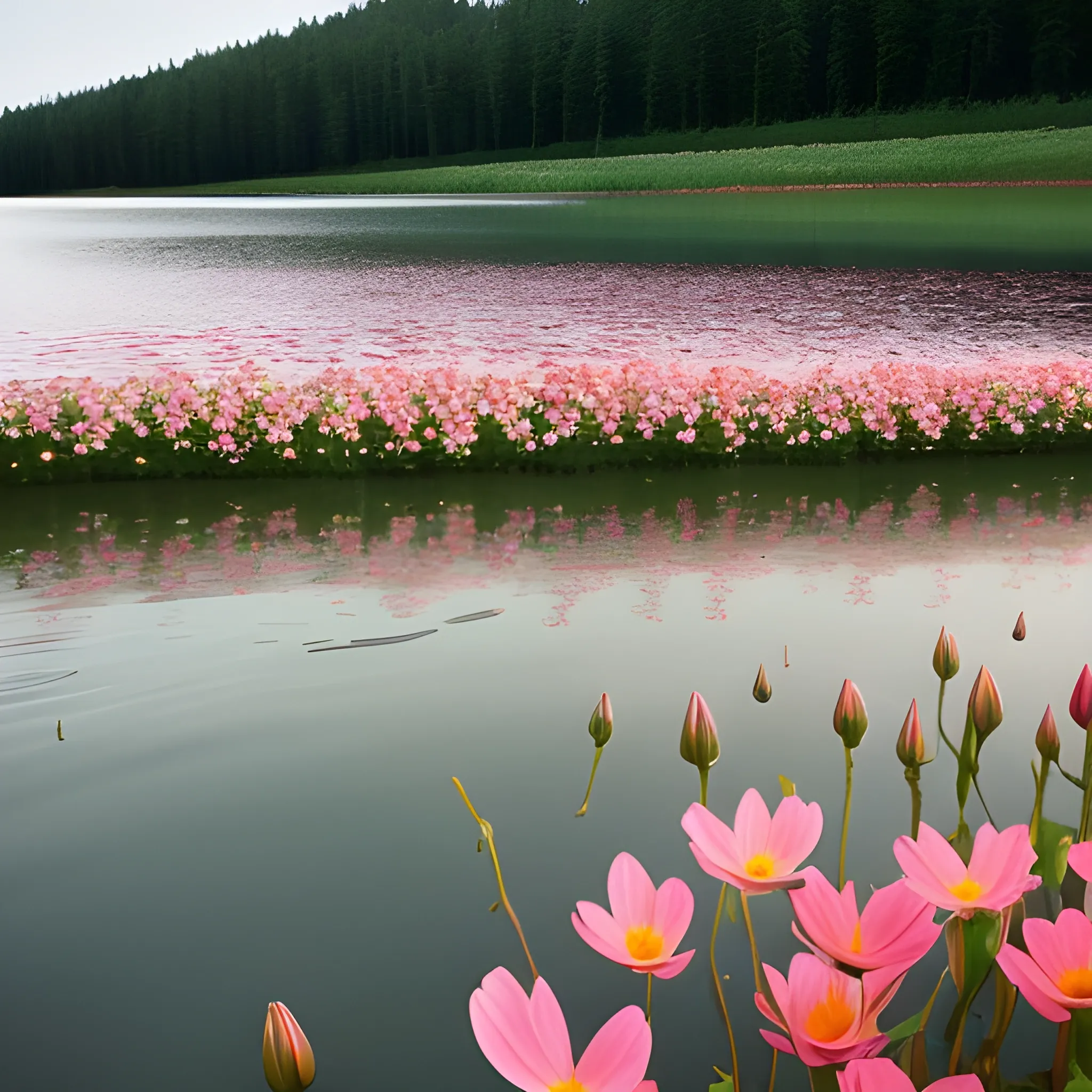 flowers on water