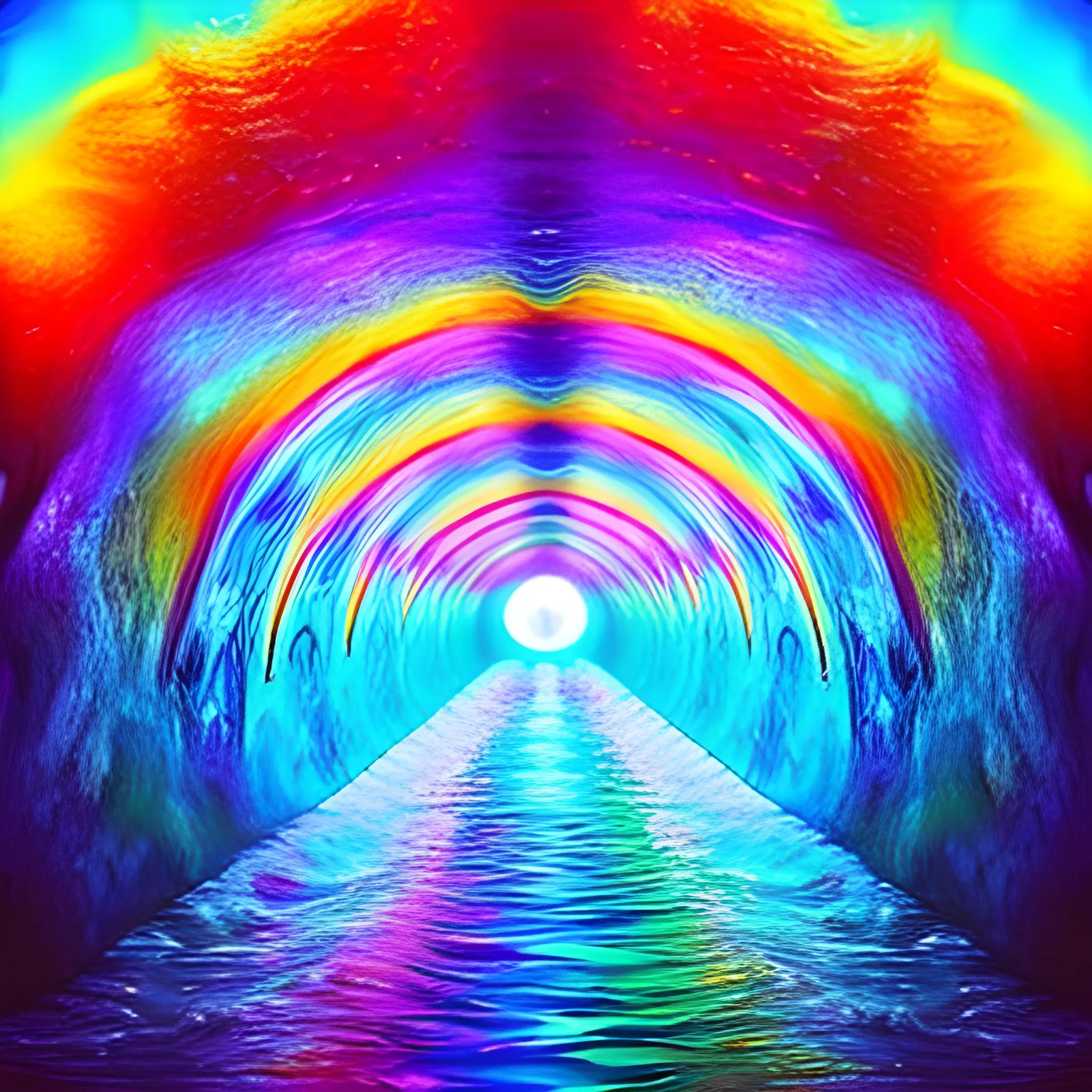 psychedelic tunnel with water