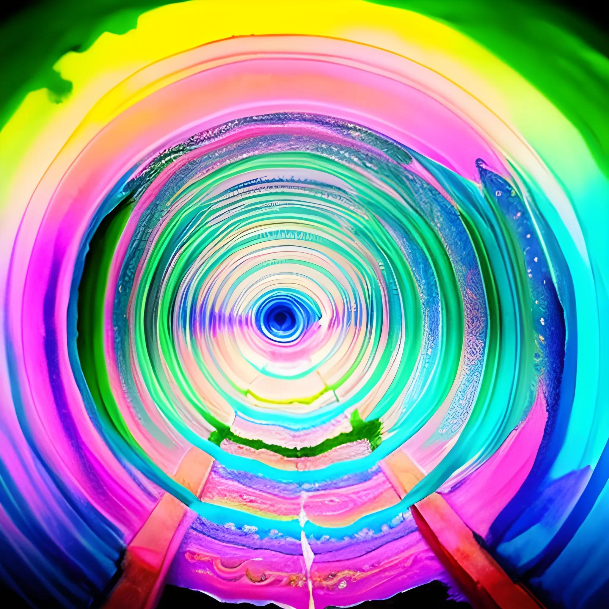 psychedelic tunnel with water, Water Color, pink, skin, circular image