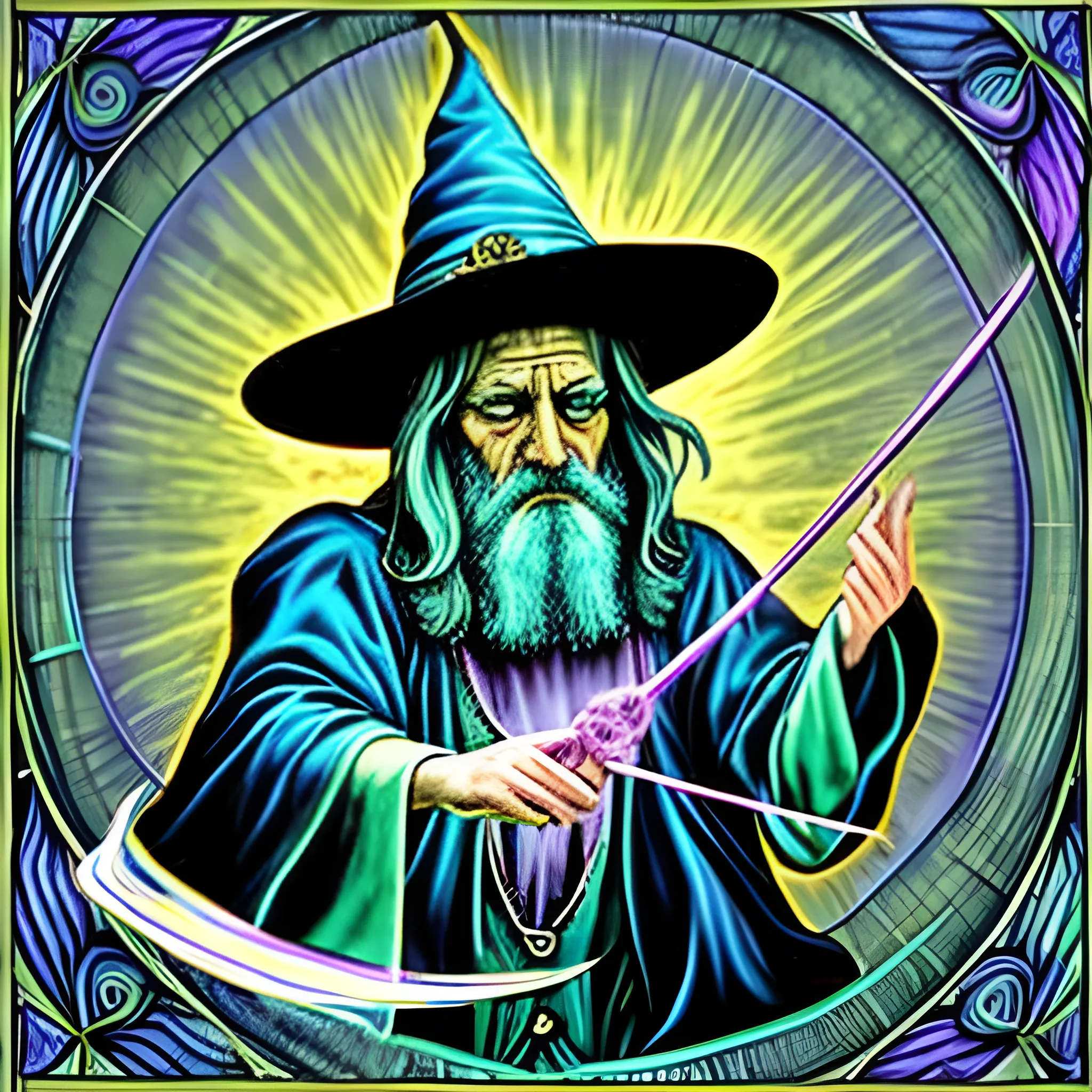 , Trippy wizard casting spells