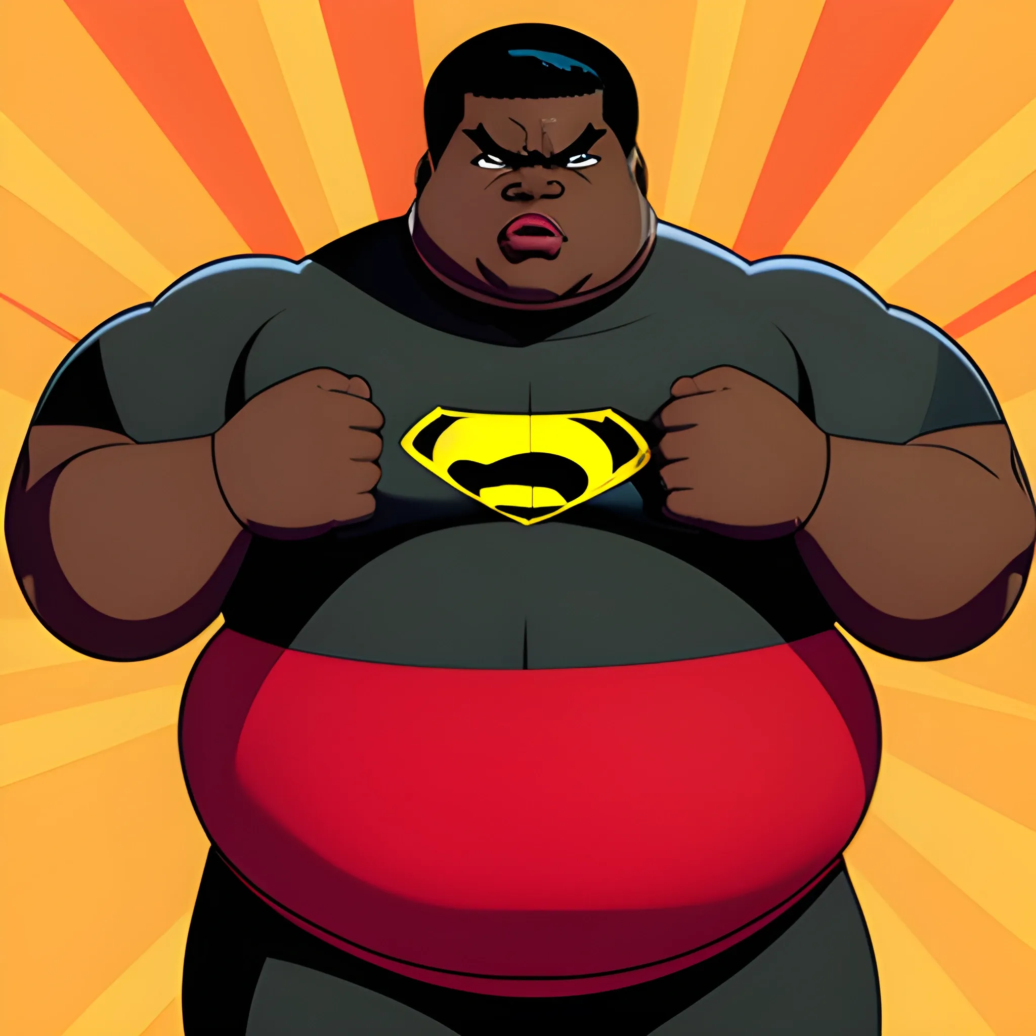 Fat black superhero, Cartoon