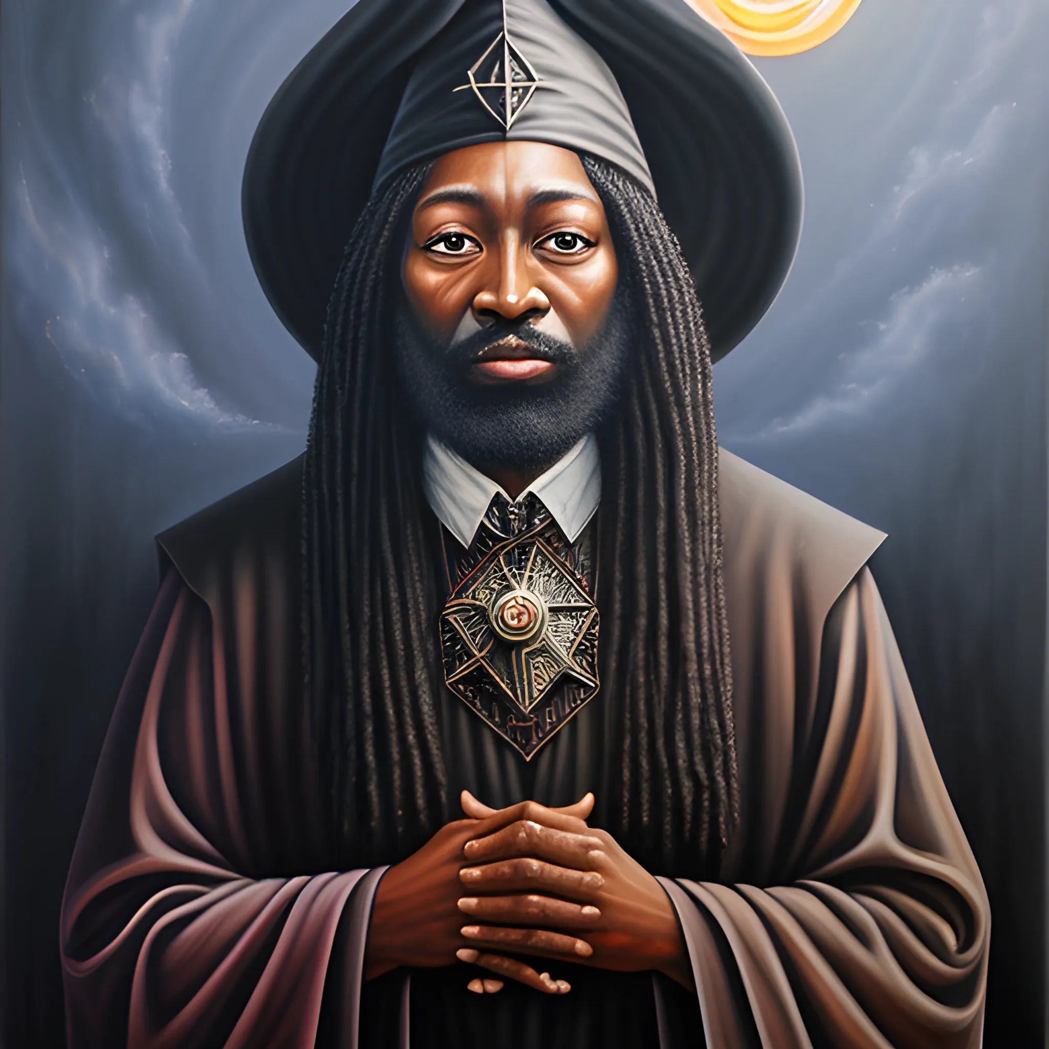 Black wizard, Oil Painting