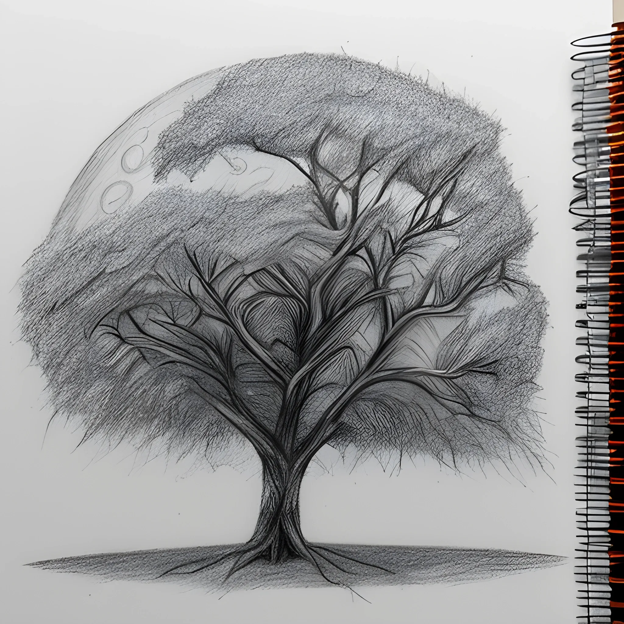 árboles en la luna, Pencil Sketch