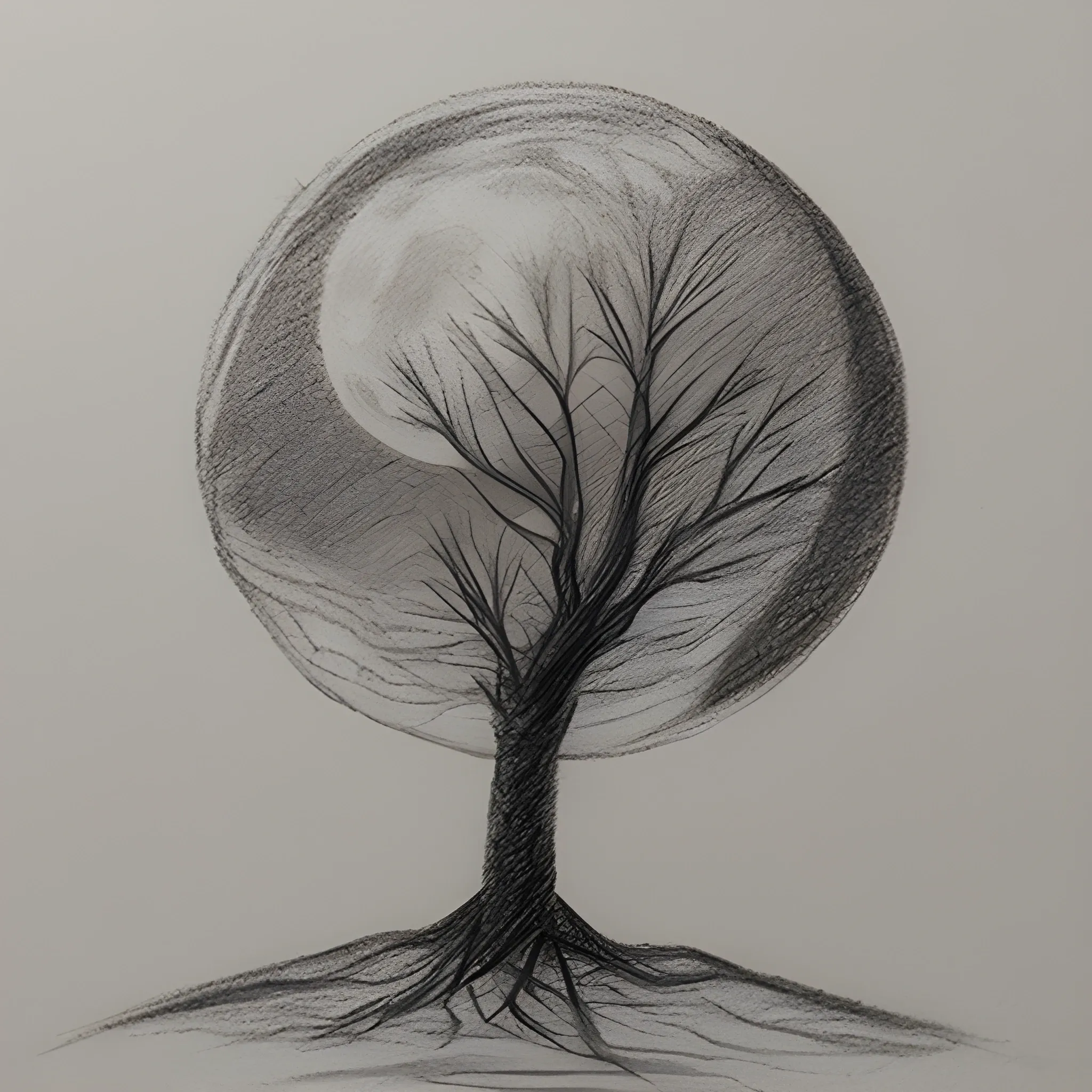 trees in the moon, Pencil Sketch