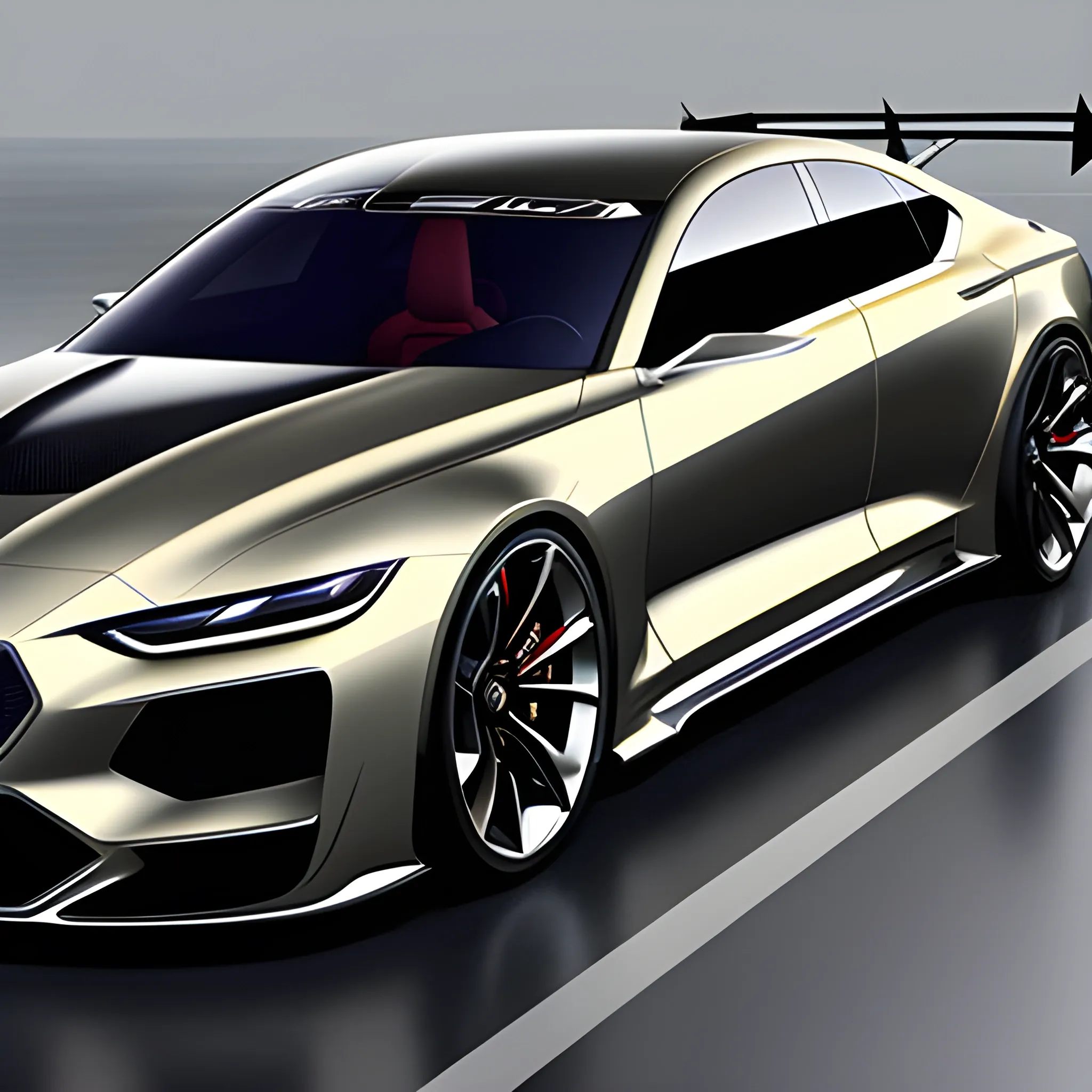 realistic sport car sedan concept
