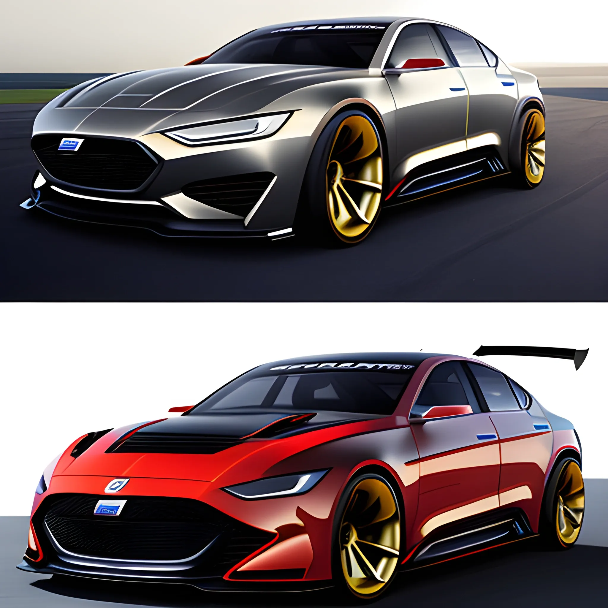 realistic sport car sedan concept
