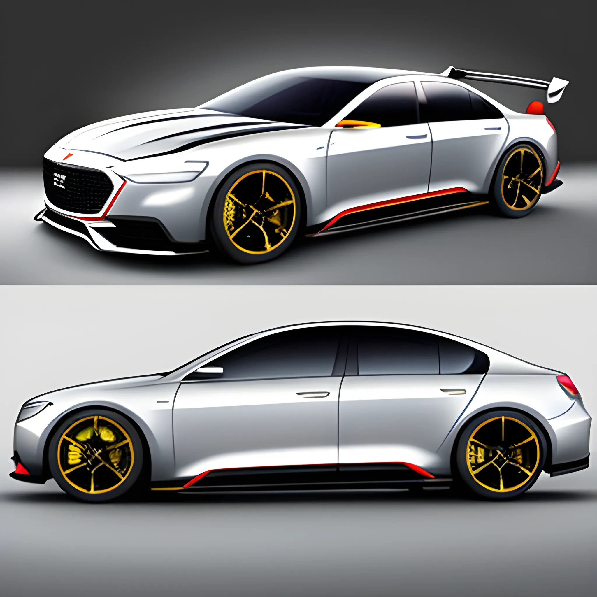 realistic sport car sedan concept
