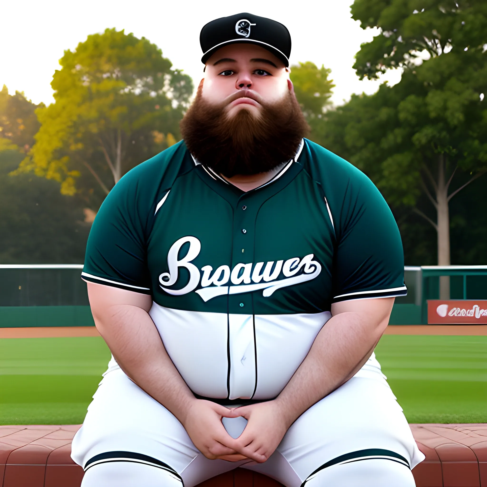 A fat man, close-cut white socks, beard, single eyelids, bushy e... -  Arthub.ai