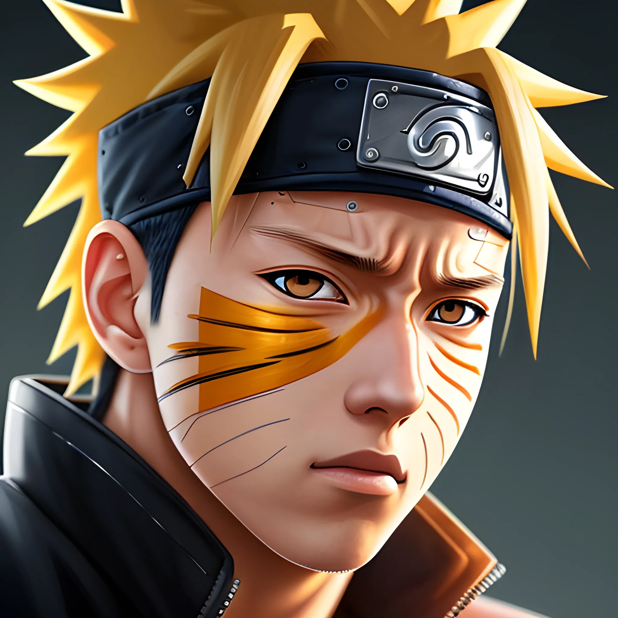 A detailed and intricate digital artwork in a cinematic style, this ultra-high resolution portrait of Naruto is a true masterpiece. The beautiful lighting and fun design make it a trendsetter on ArtStation. A true award-winning work. Full collors