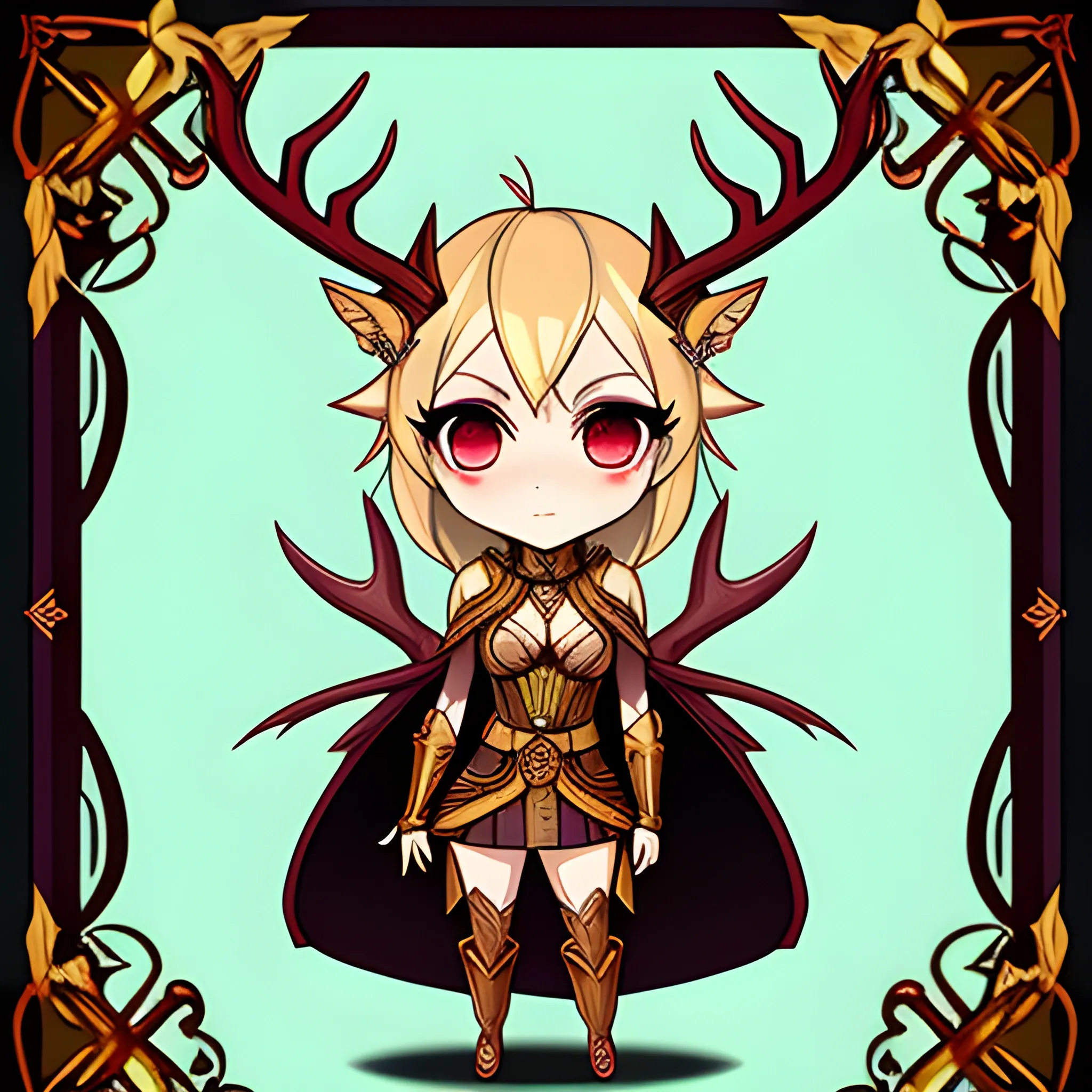 Chibi, eladrin child with small antlers in a tunic