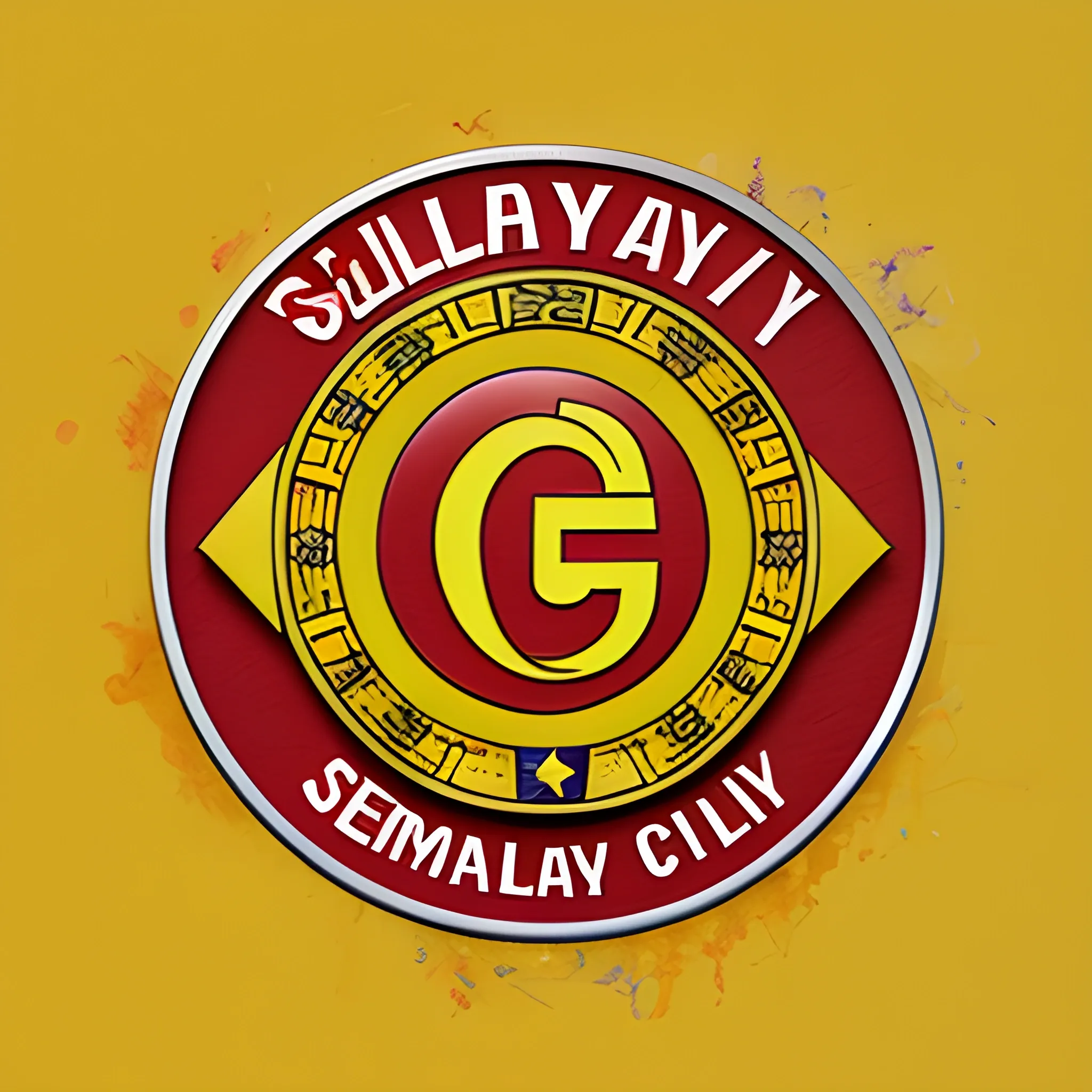 Galatasaray sports club ,yellow, red, logo, 3D, Water Color, Pencil Sketch