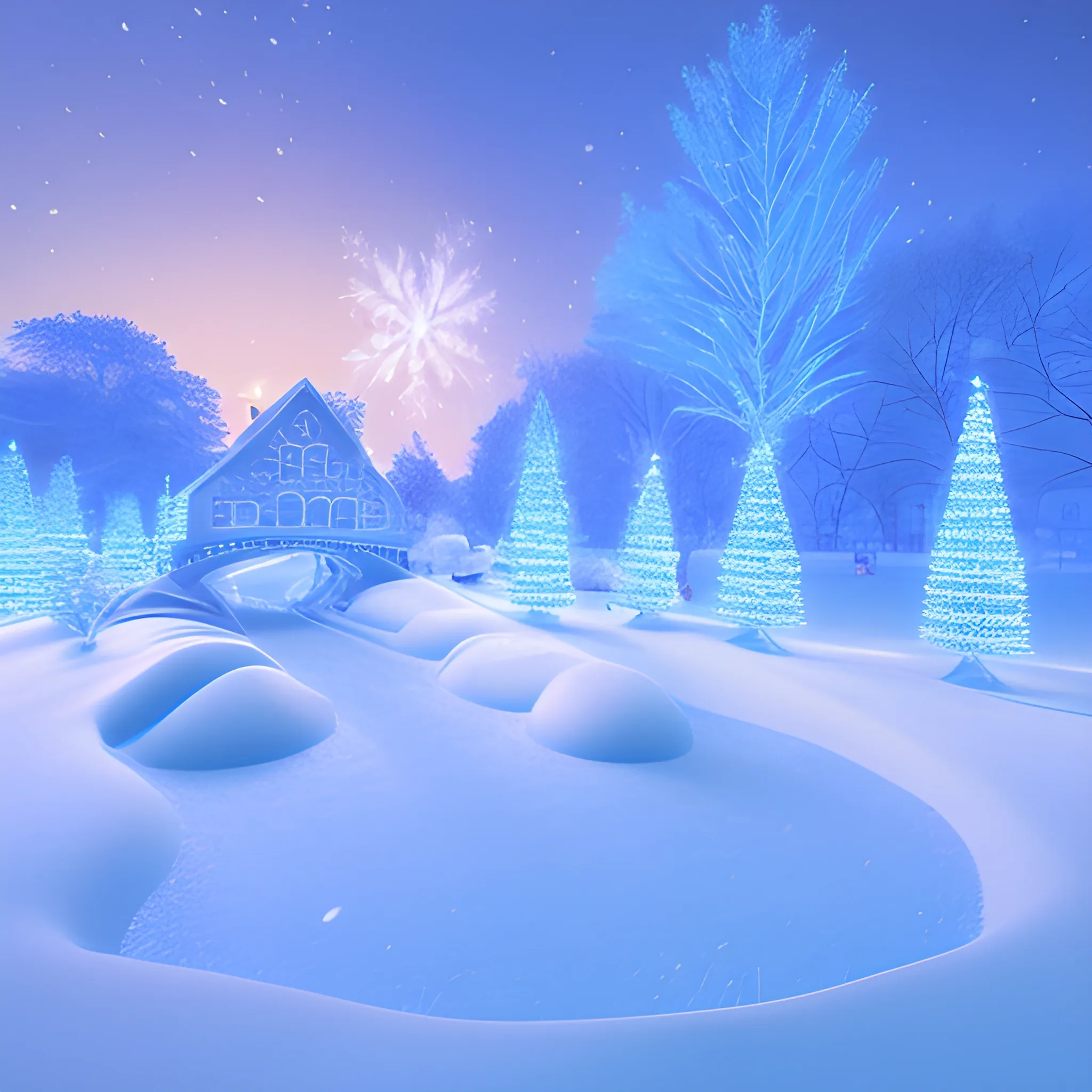 , 3D, winter wonderland