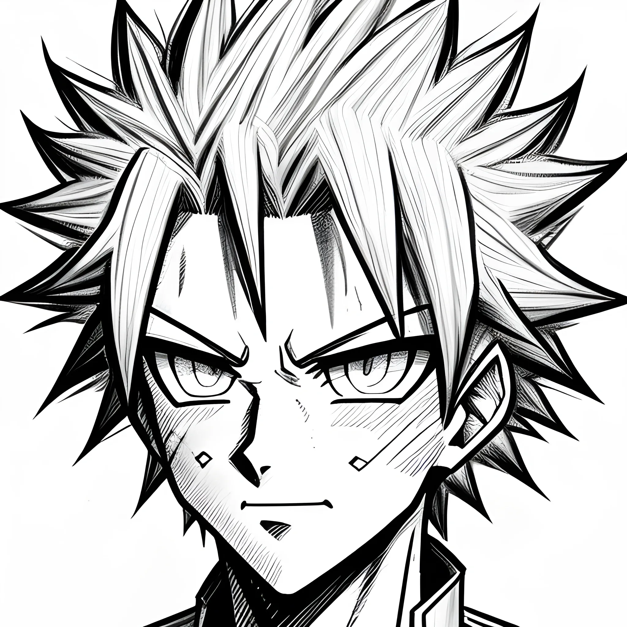 My hero academia, young Male, light grey hair, pink eyes, Short  spiky hair, Pencil Sketch