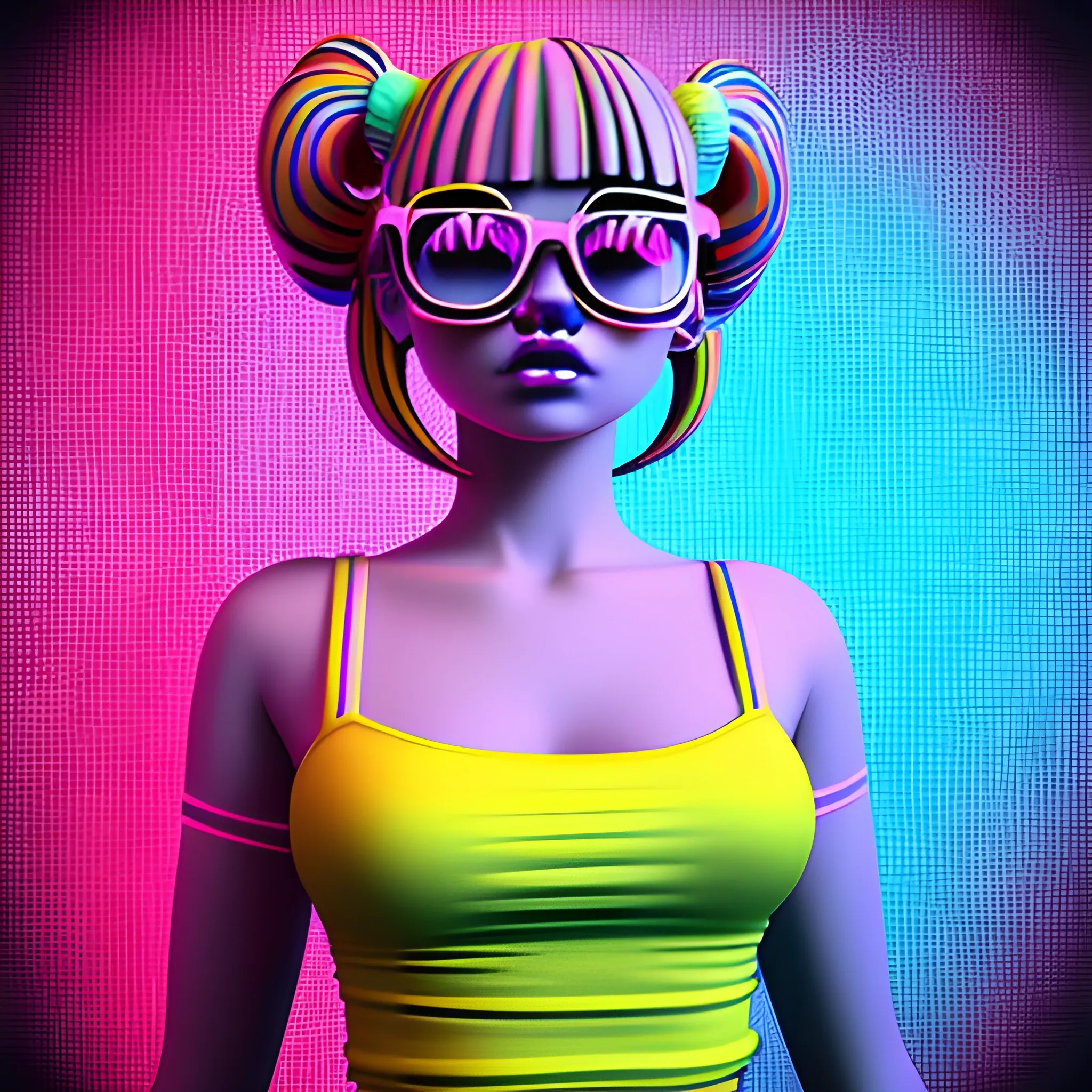 chica muy guapa con poca ropa, Trippy, 3D