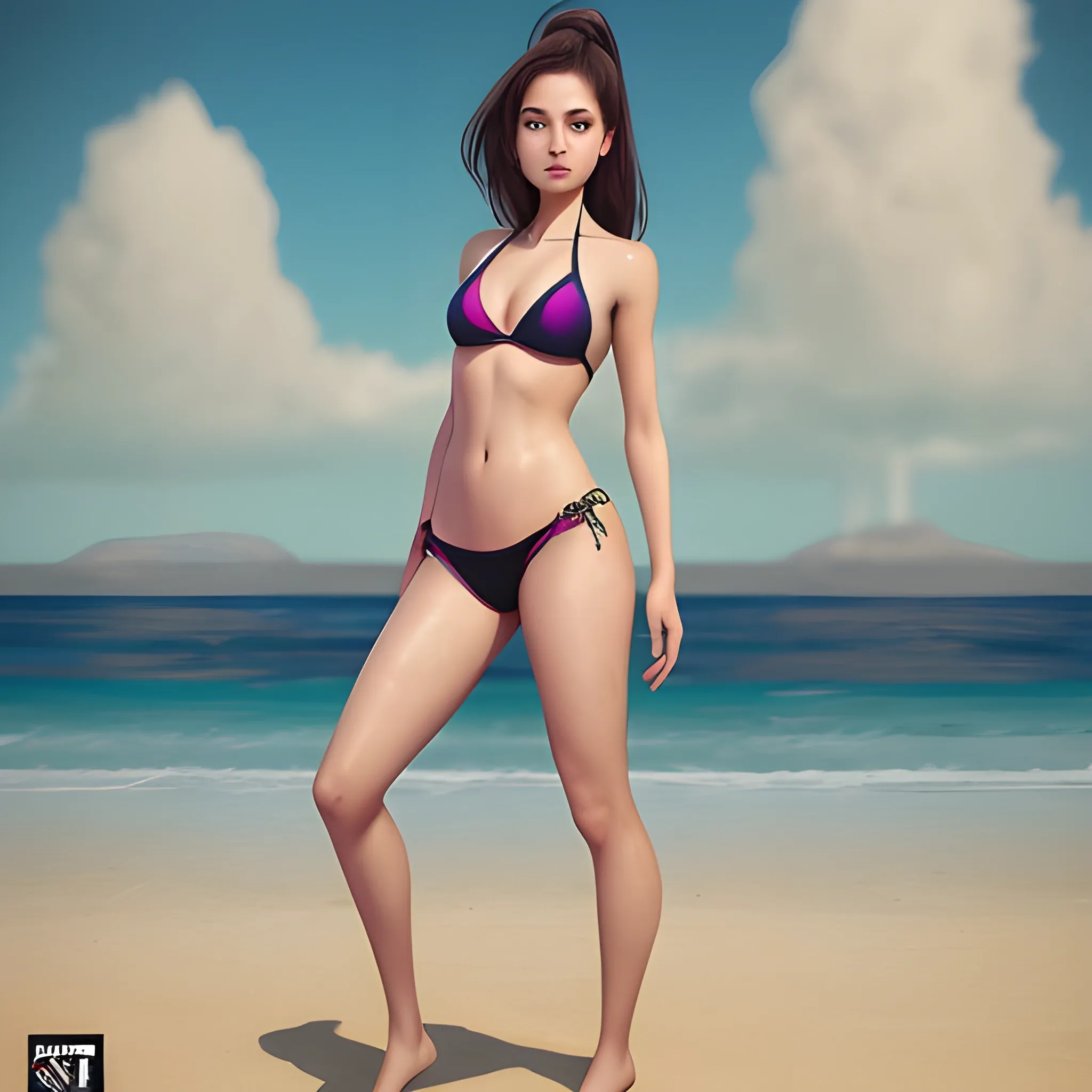 vitality, full body shot, female, art, bikini, 20 years old 