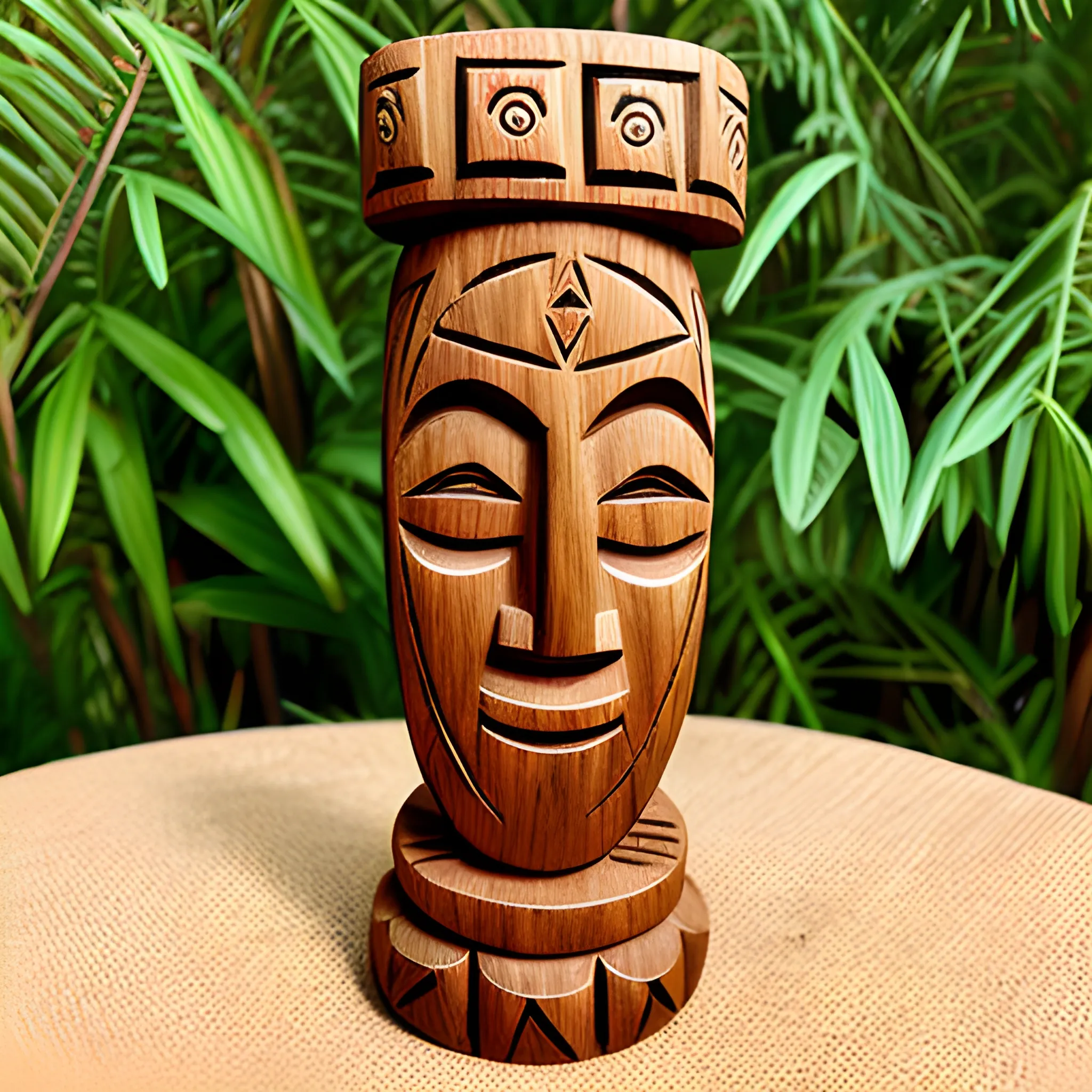 African carved wooden totem divination board - Arthub.ai