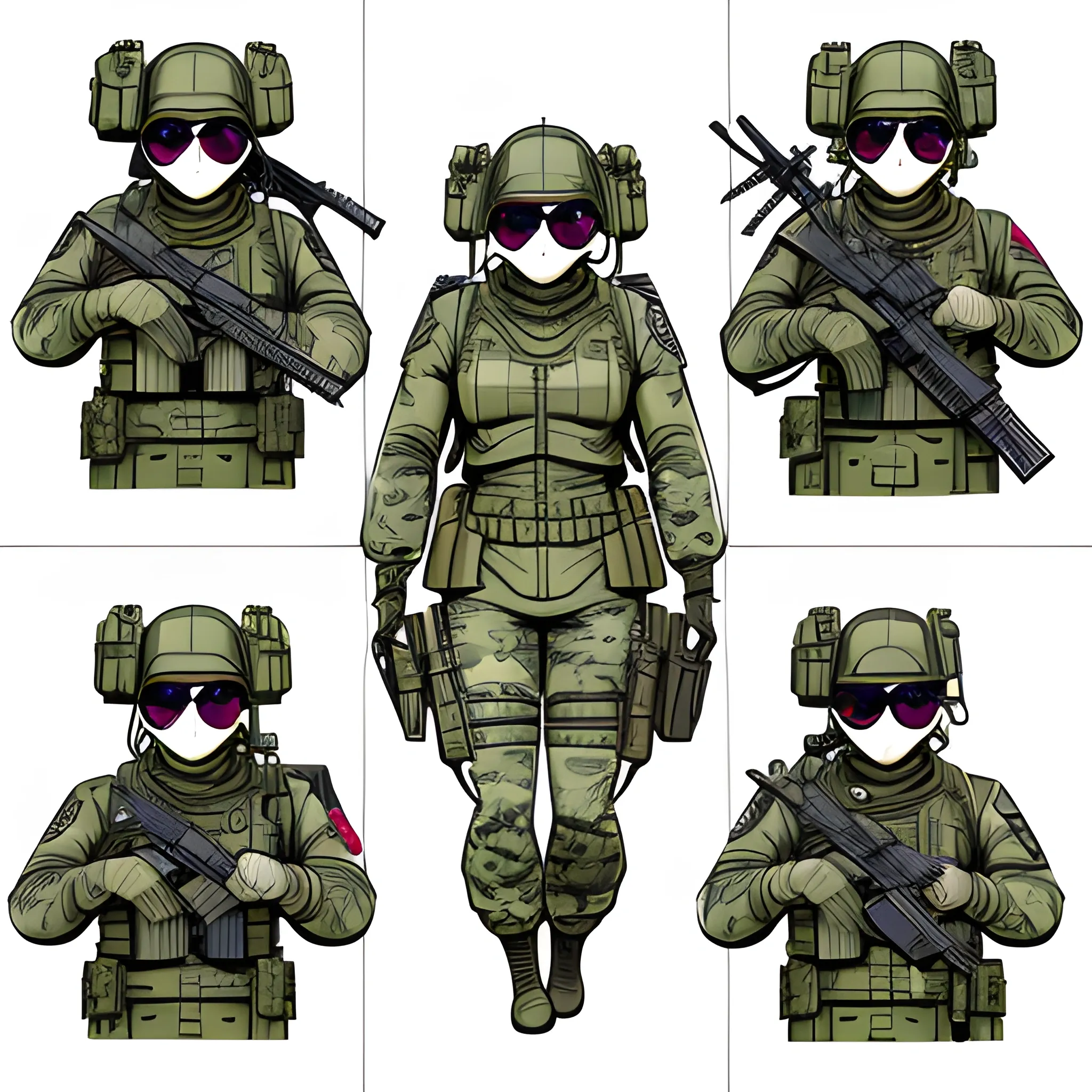 Camouflage, Tactical Gear, Battle Scenes, Insignia, Aircraft Icons, Weaponry, Radio Compass, Uniform Outlines, Naval Silhouettes, Warplane Sketch, Paratrooper Sequence, Dog Tags, Binoculars Scope, Ammunition Label, Medal Outline, Weapon Disassembly, Precision Aesthetics, White Background, Studio Lighting, Industrial Design，lollipop, strawberry, Alice in Wonderland, playing cards, water bottle,pumpkin pants, little girl, cute face, freckles, flat illustration, Peter Rabbit style, goo card stickers, handbook, Japanese stickers, flat illustration, clean background, sticker outline , line draft, multiple accessories,animation style, full body, acgc, fine brushwork, disassem bly drawing, disassembly design , details , 8k hd, industrial design, white background , white ambient light, studio lighting, –s 150 –q 2 –niji 5 , Cartoon, Cartoon