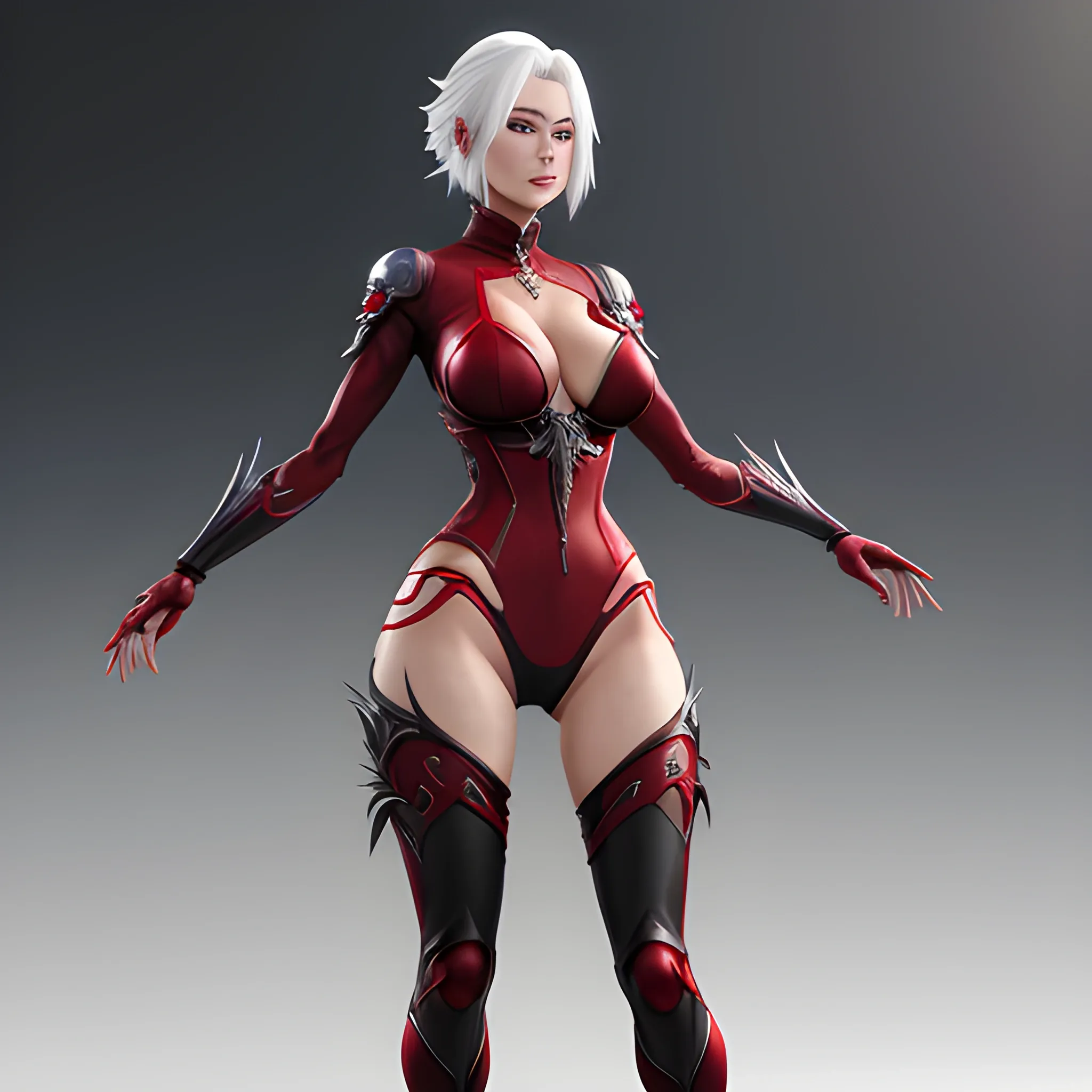 Anime girl, tightly fitted clothes, white hair, red eye, fair skin, 8k, high quality, fantasy concept art, detailed, Whisp of red magic on a hand, 8k resolution on artstation unreal engine 5, full body