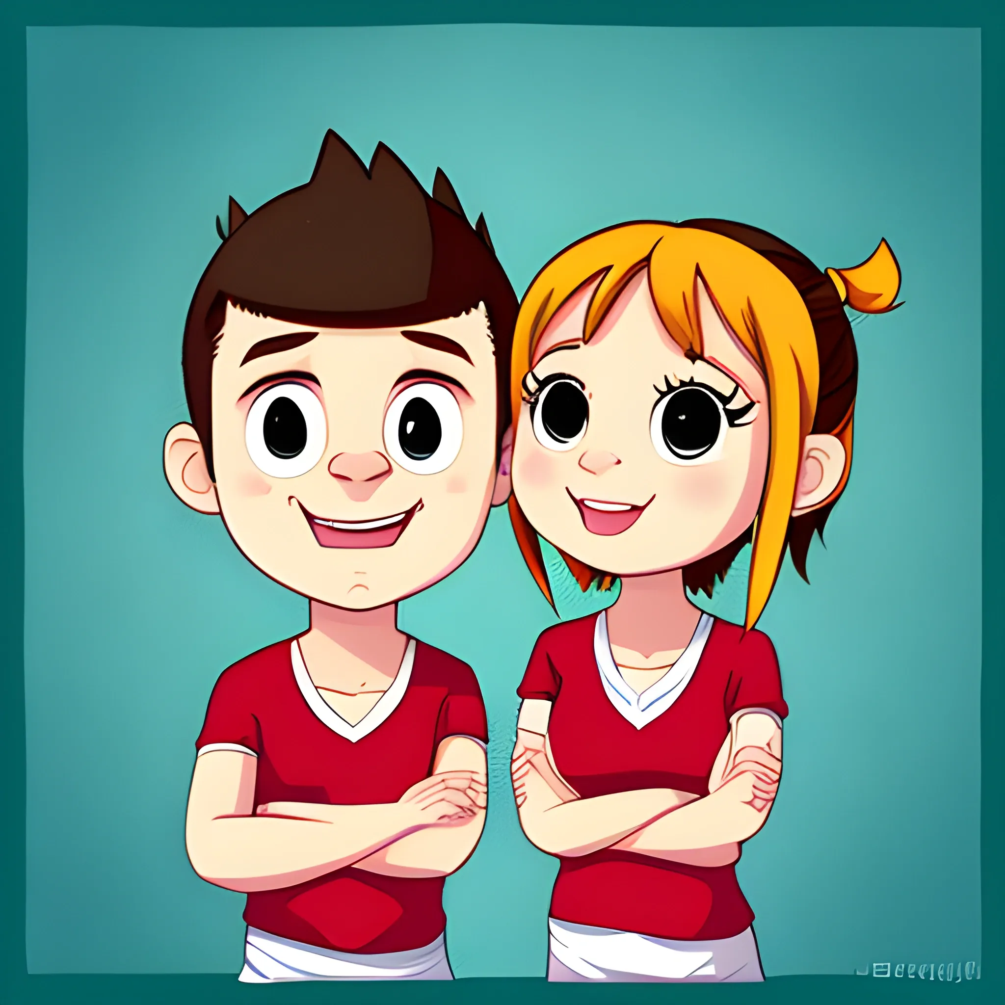 Couple avatar, cute and cartoonish