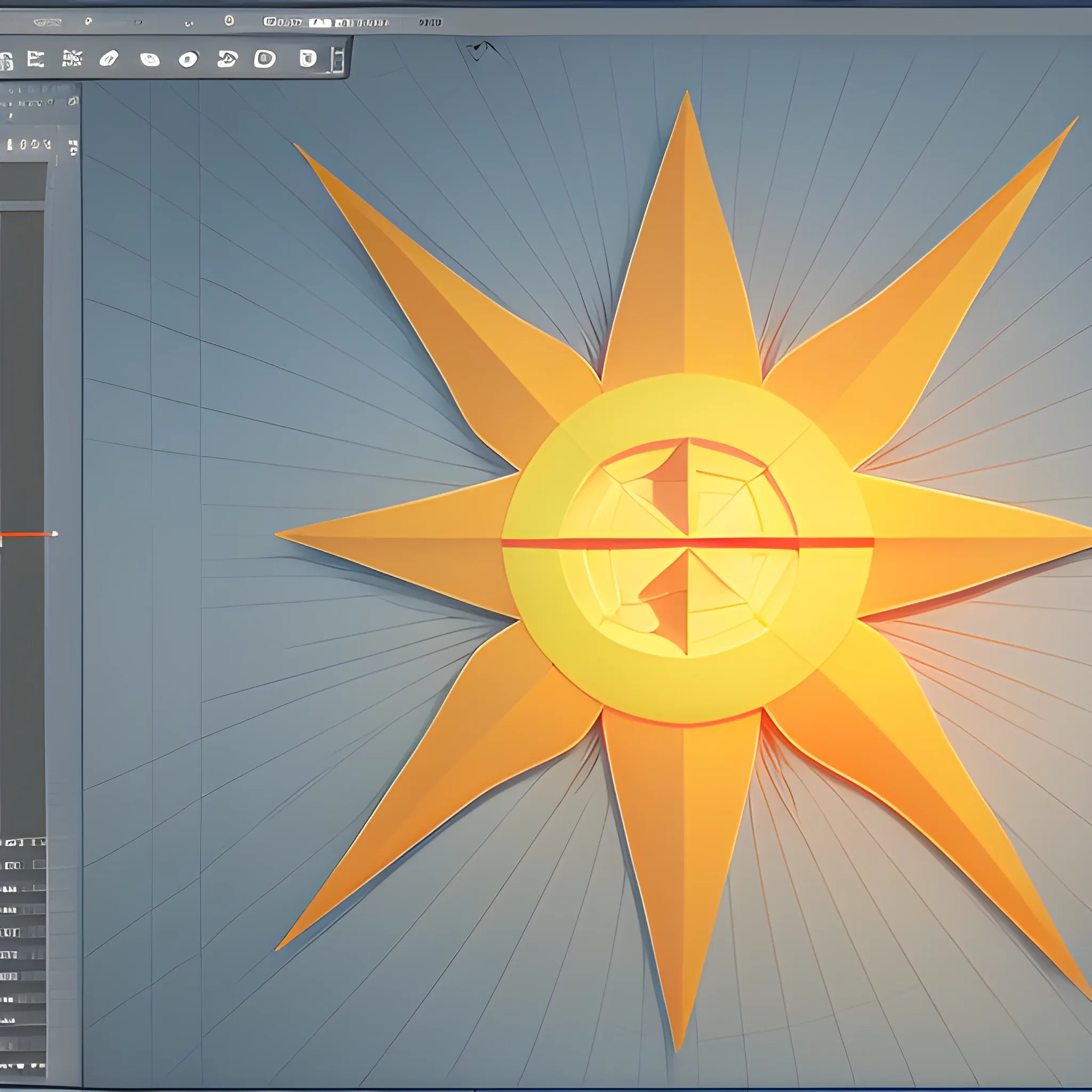 create a graph with rising arrow in sun, 3D