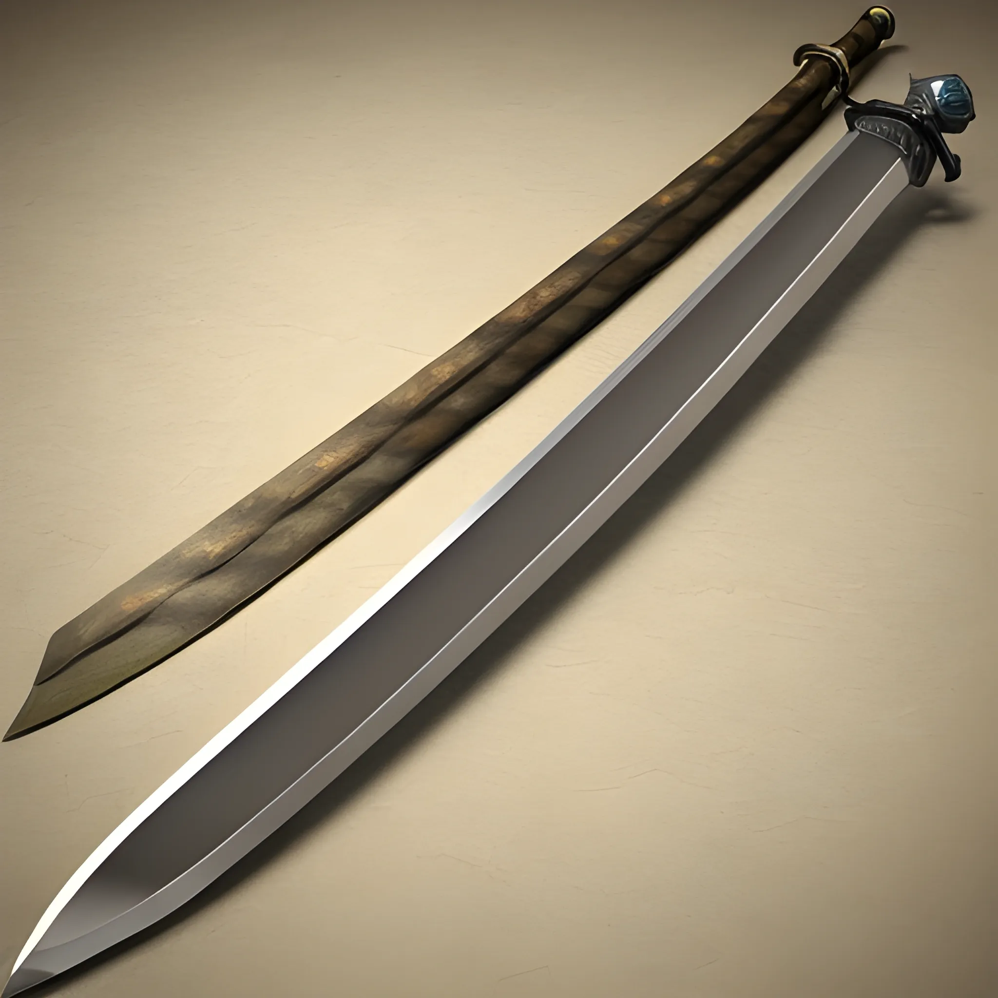 {{Realistic unique medieval long sword}}, {european}, basic, sword, long, 1 meter length, grip part, pommel part 5% length, linear, lined, full view, thin, photorealistic, real life

, 3D