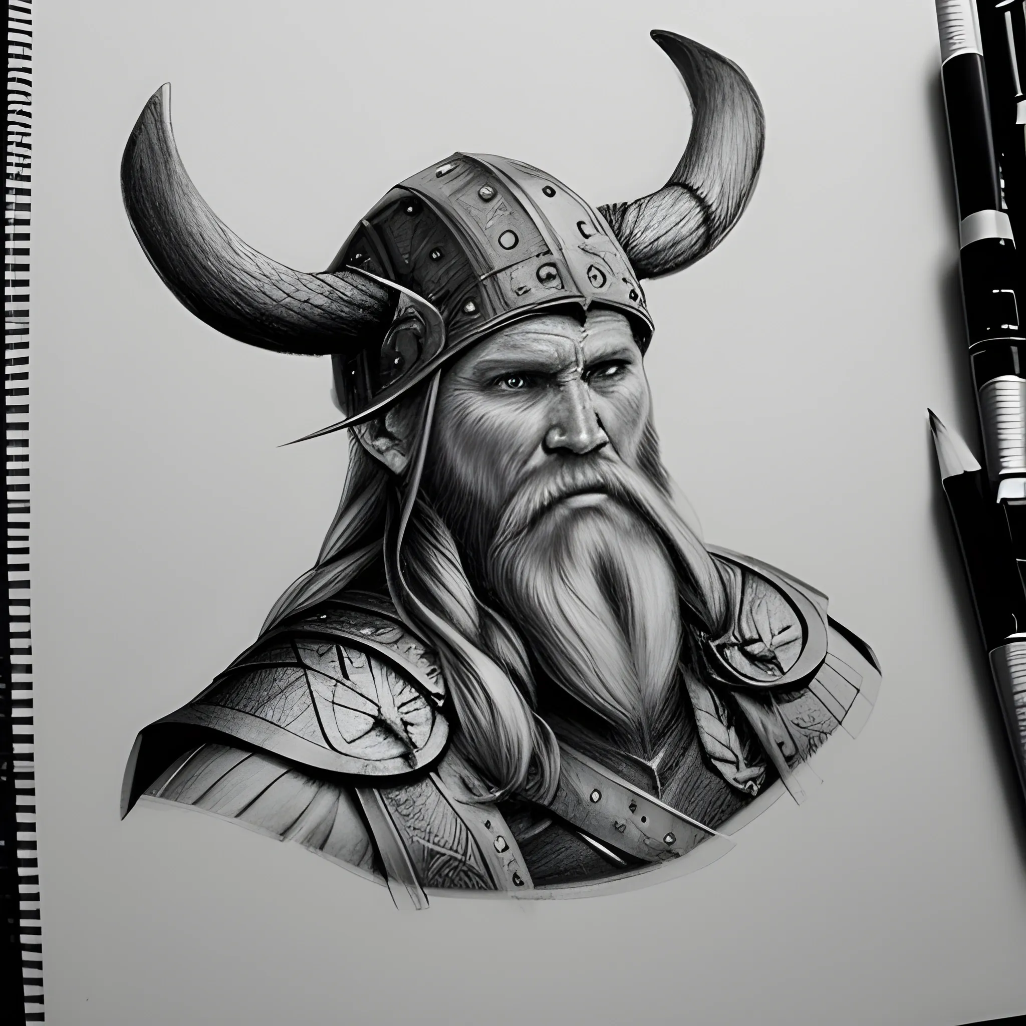 Pencil Sketch, viking


