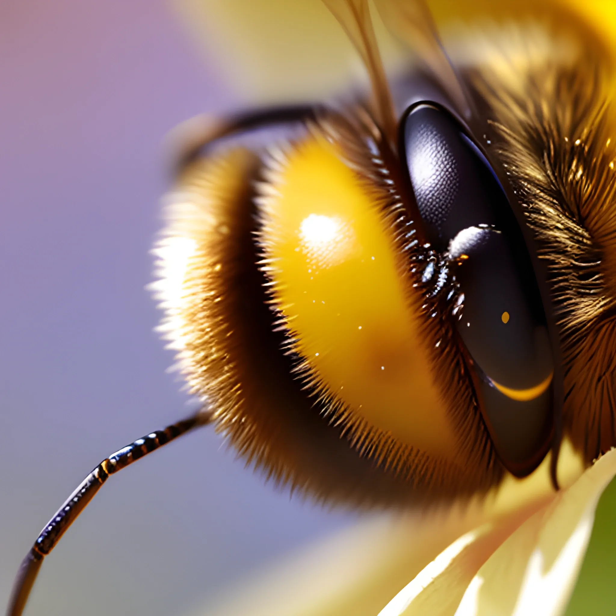 macro photo image of a bee's face