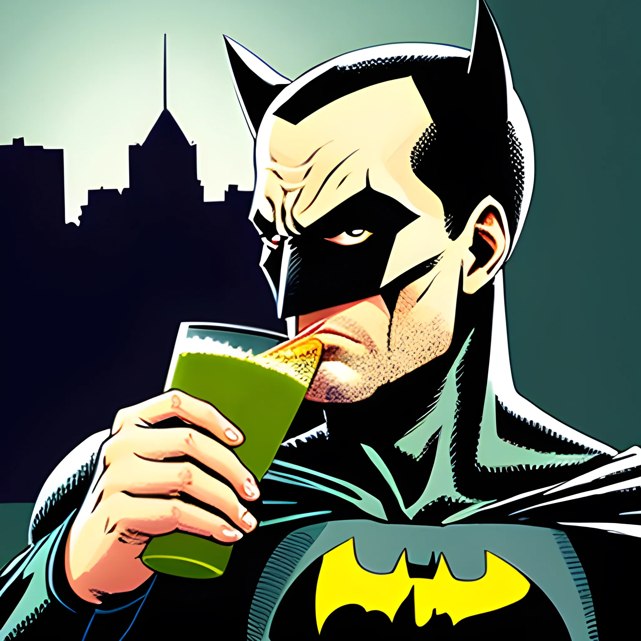 Batman drinking yerba mate
