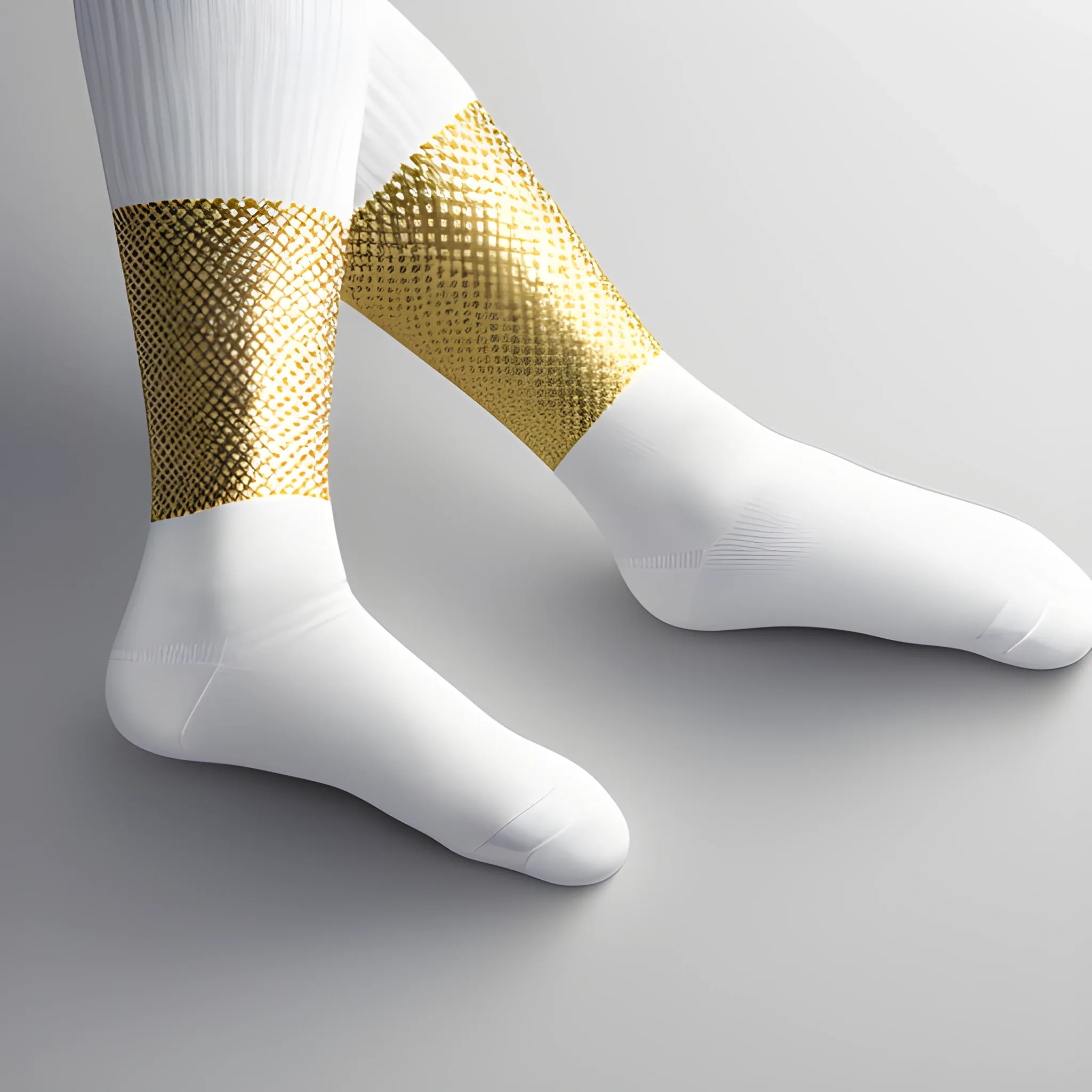 I need a picture of the product, the background is all white, the content is a pair of gold socks, gold texture