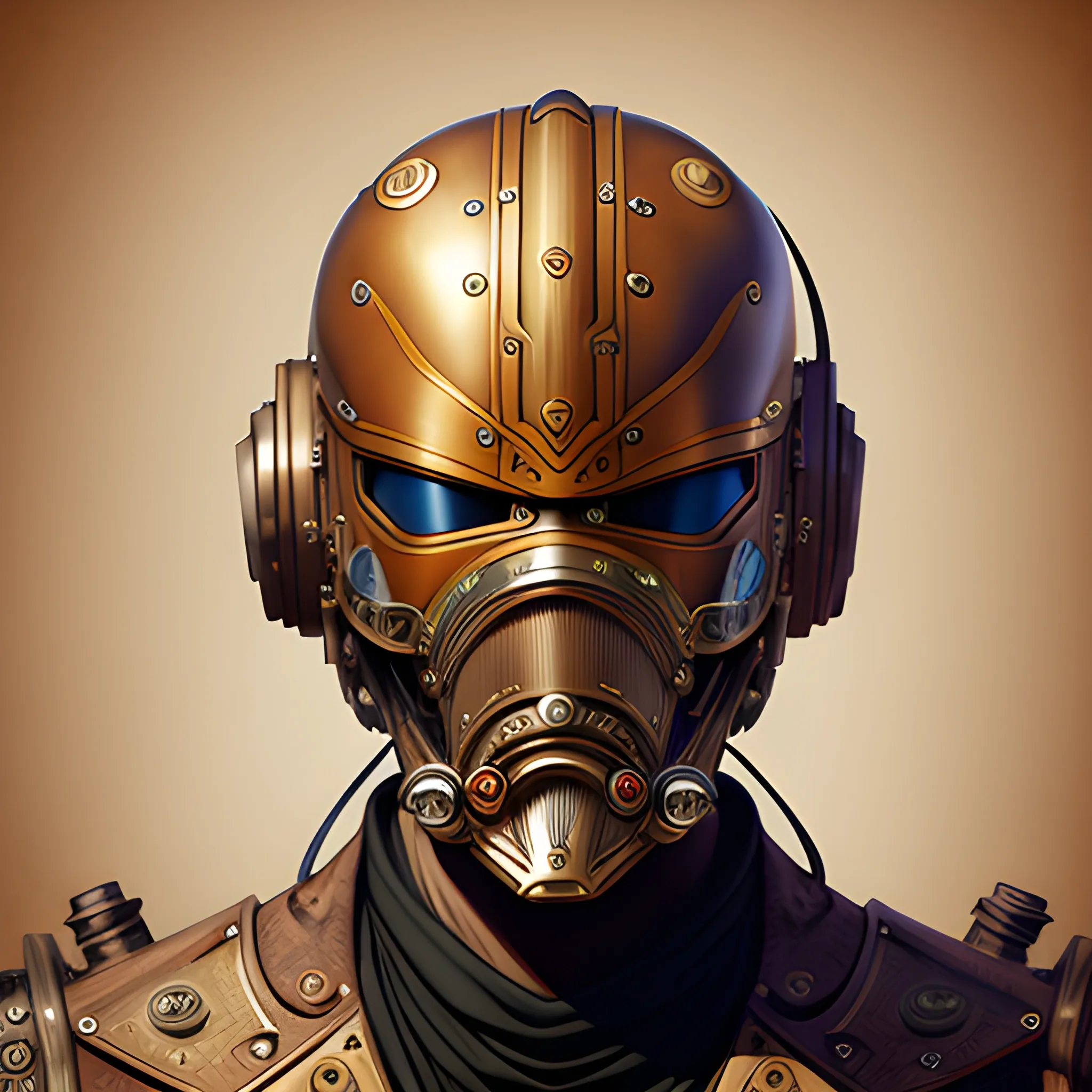 steampunk helmet fantasy art mask robot ninja stylized digital illustration sharp focus, elegant intricate digital painting artstation concept art global illumination ray tracing advanced technology chaykin howard and campionpascale and cooke darwyn and davis jack 