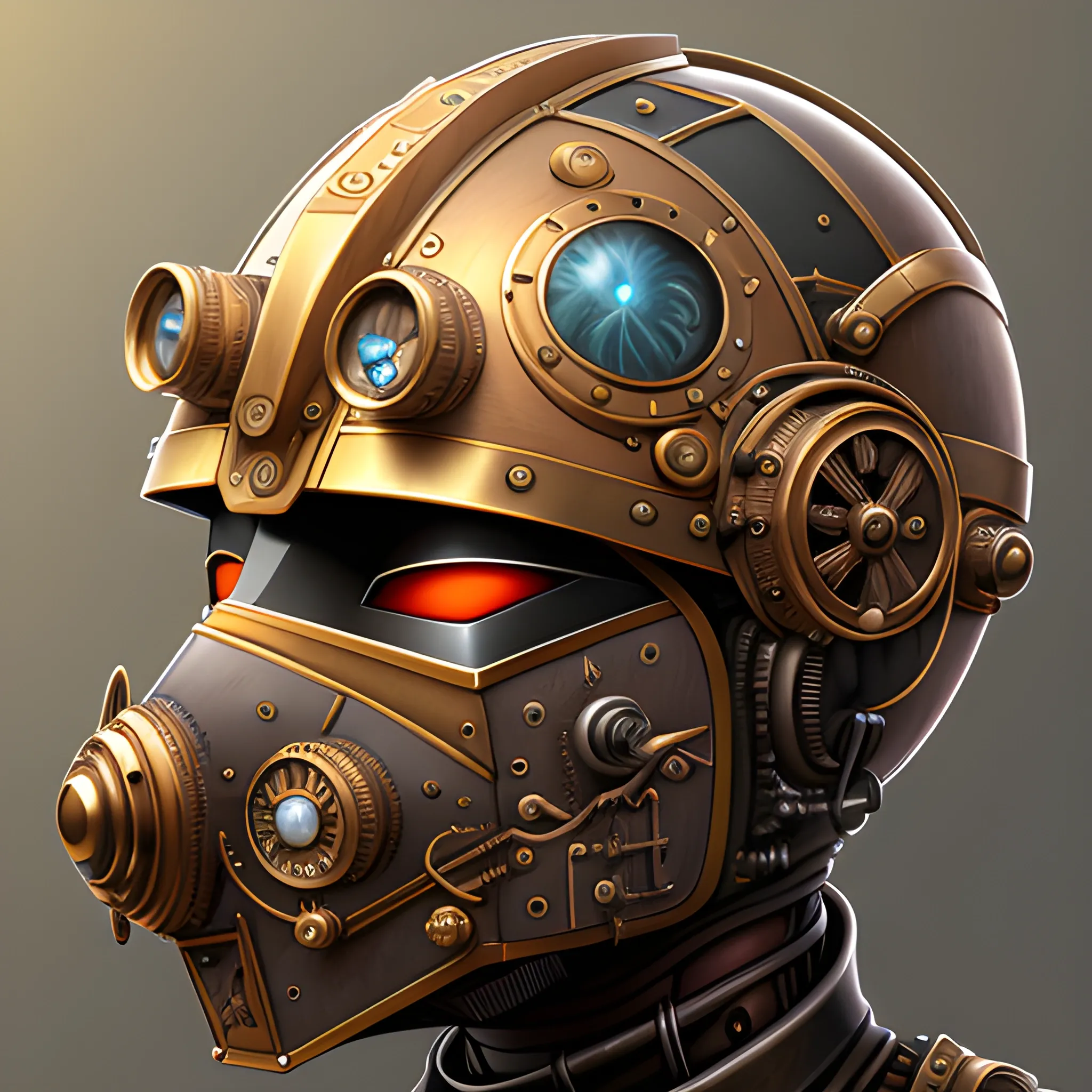 steampunk helmet fantasy art mask robot ninja stylized digital illustration sharp focus, elegant intricate digital painting artstation concept art global illumination ray tracing advanced technology chaykin howard and campionpascale and cooke darwyn and davis jack 