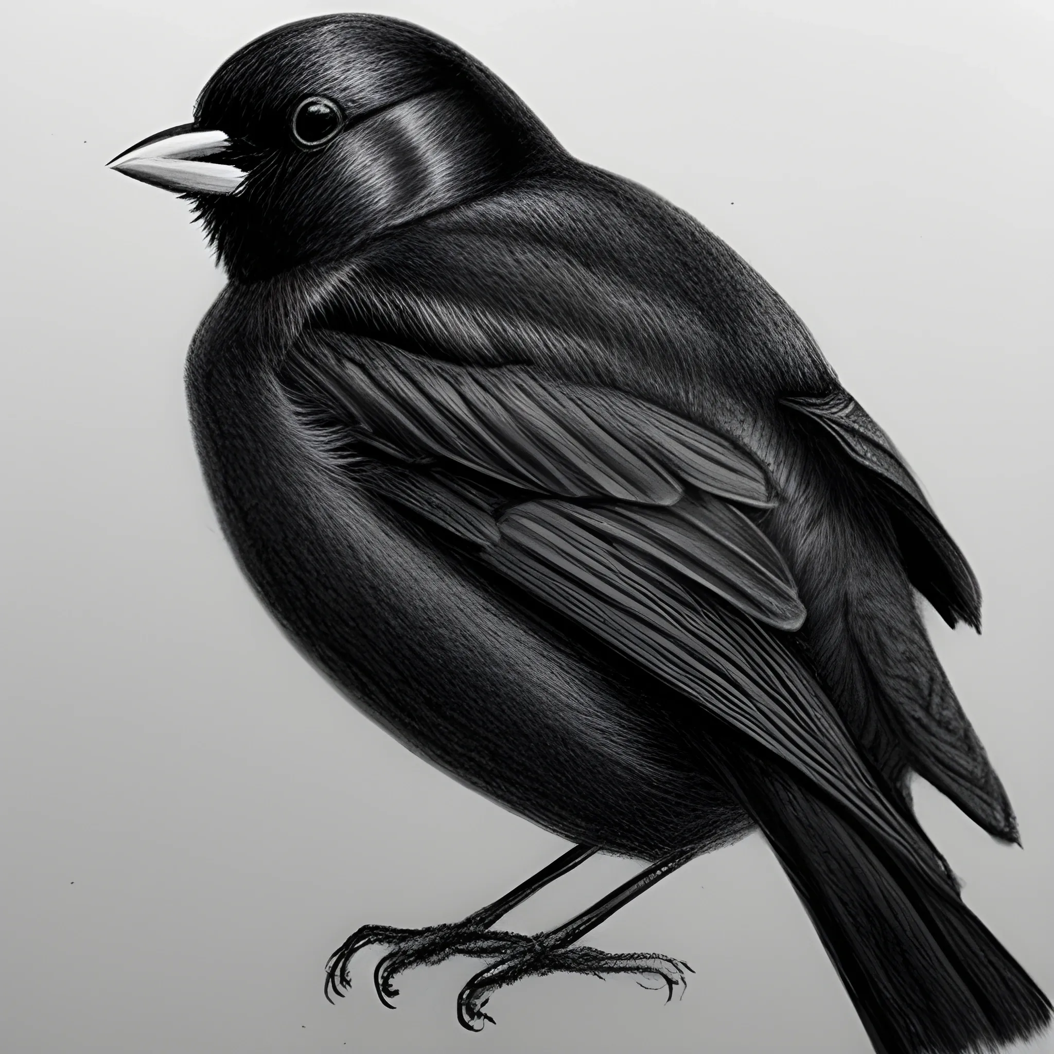 Portrait of Mister blackbird, Pencil Sketch