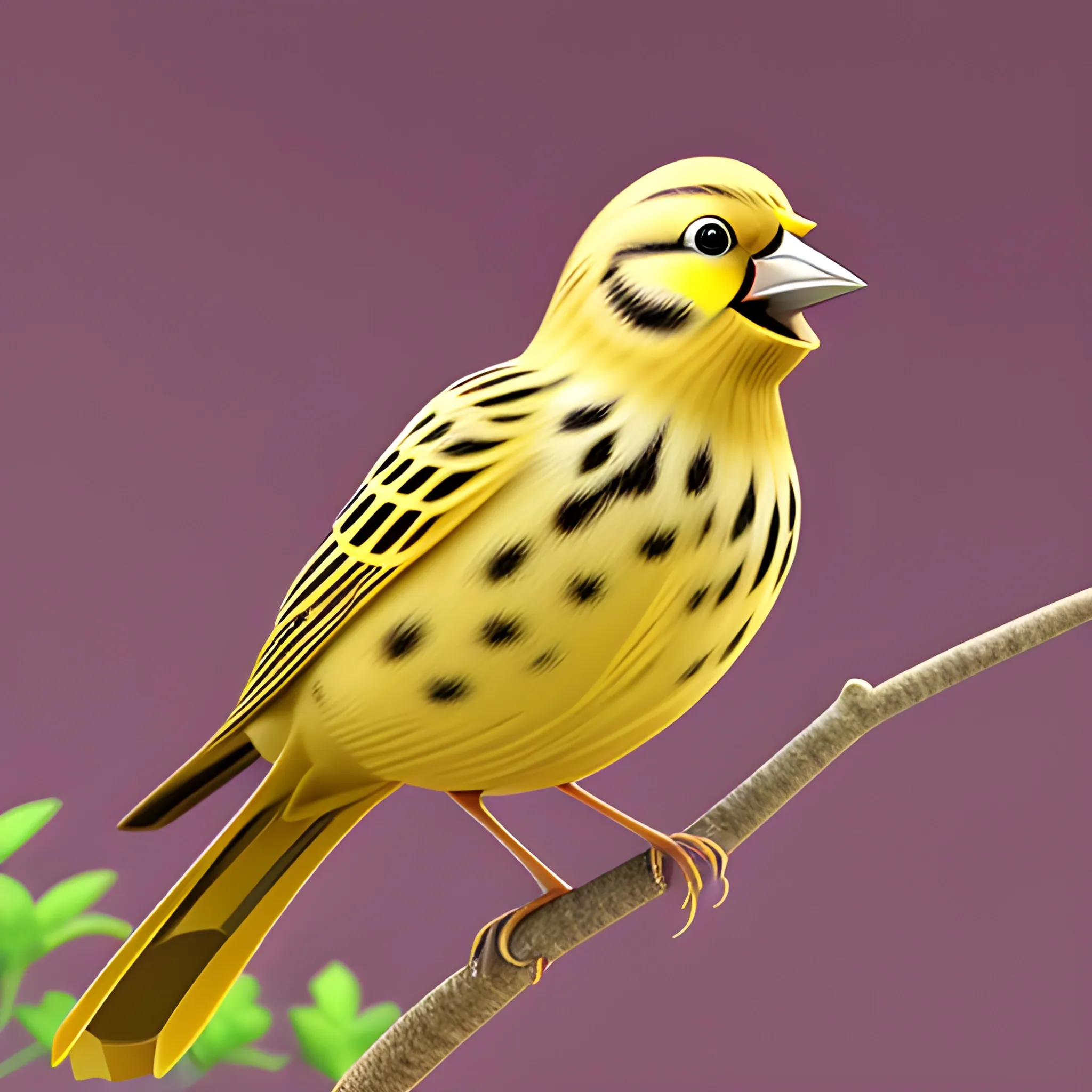 Yellowhammer singing lovely, 3D