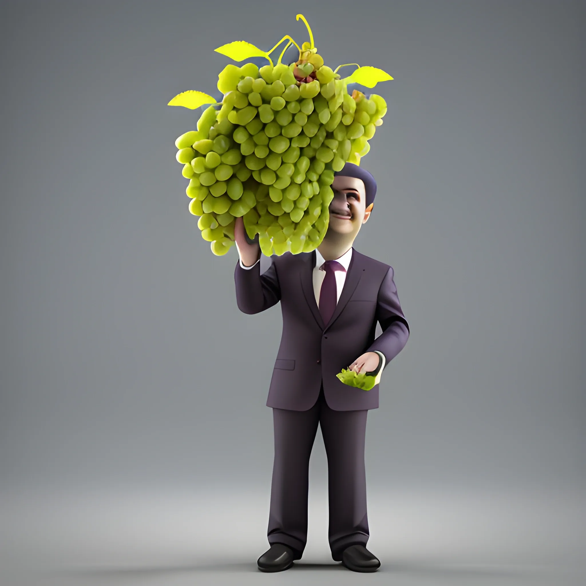 economist with grapes in hand, 3D