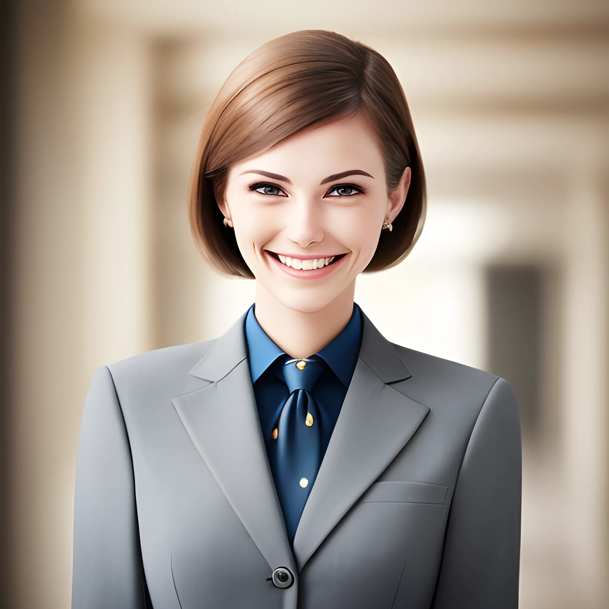 Well suited smiling woman