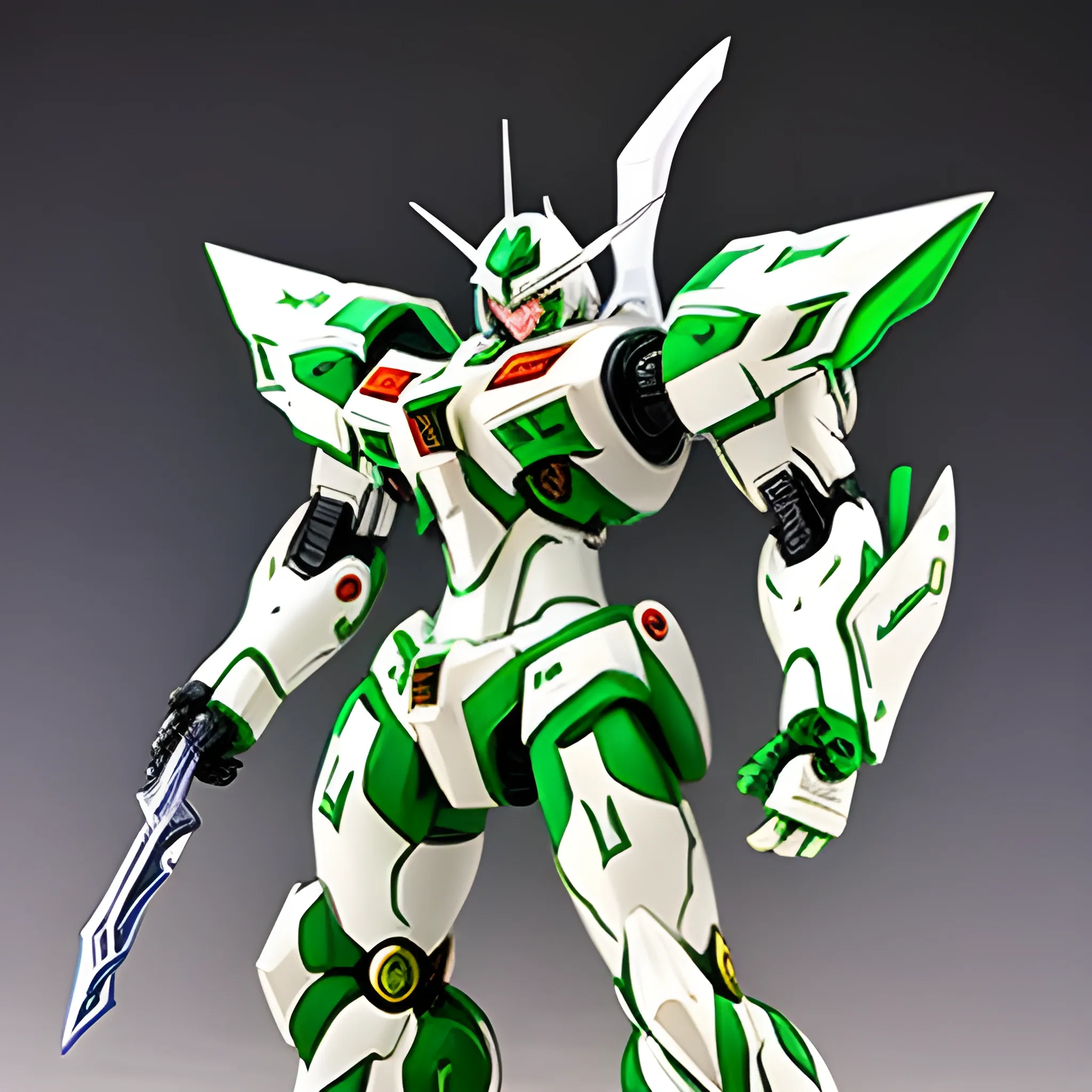 Teenager, male,  hero, armor, white, green, mecha, fantasy Anime