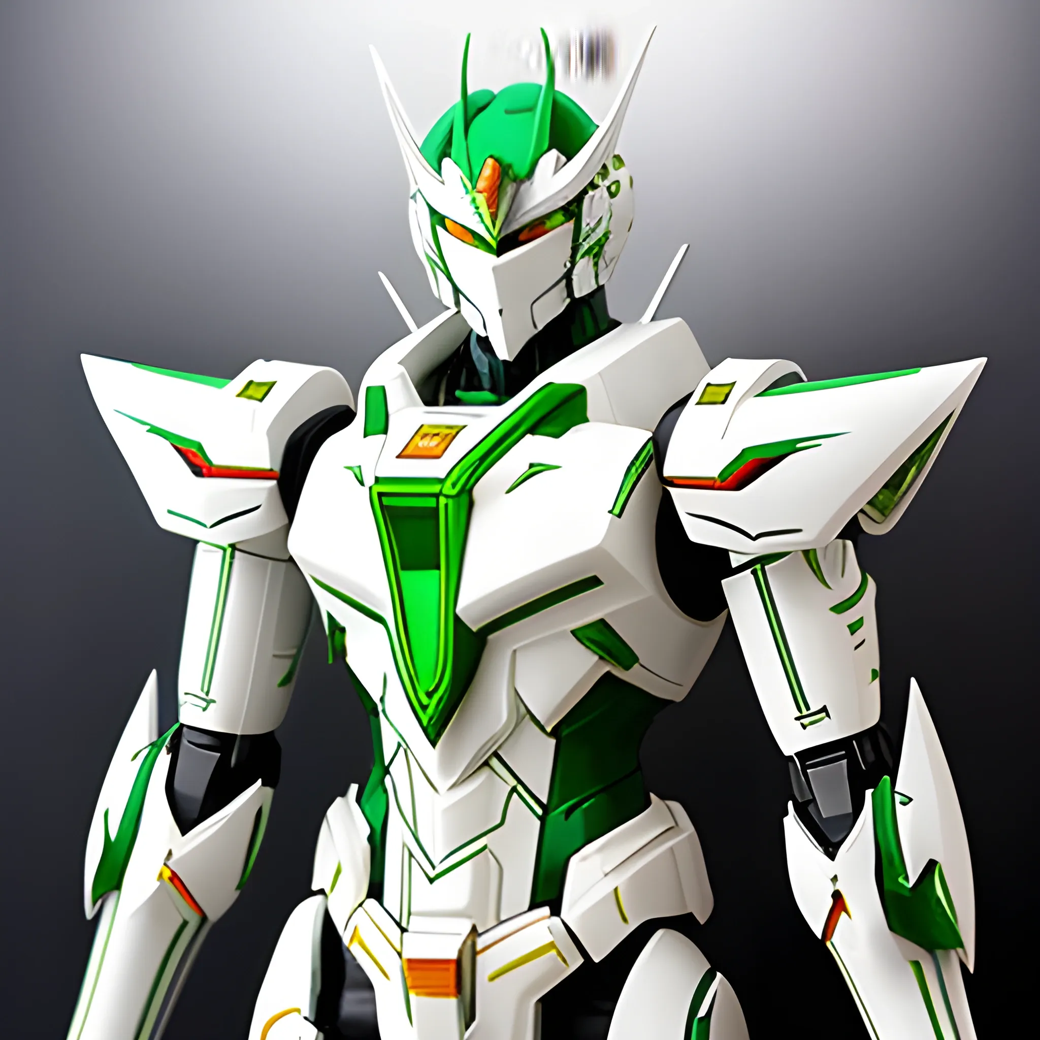 Teenager, male,  hero, armor, white, green, mecha, fantasy Anime