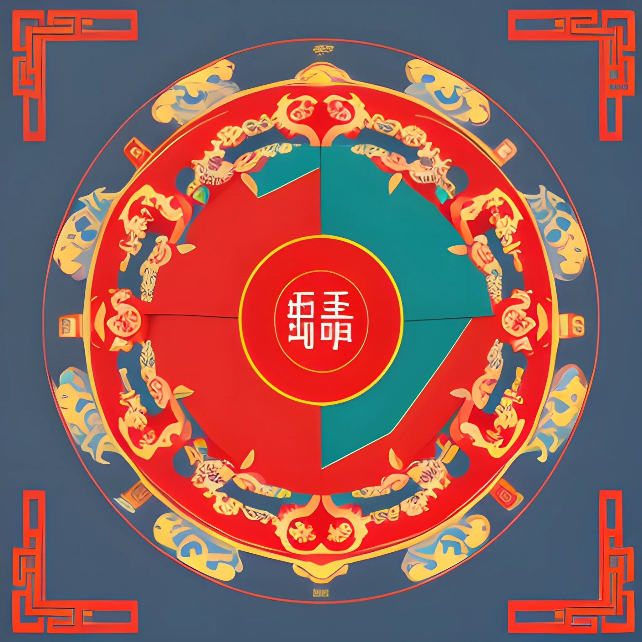 Color composition, shape composition, traditional Chinese folk customs,