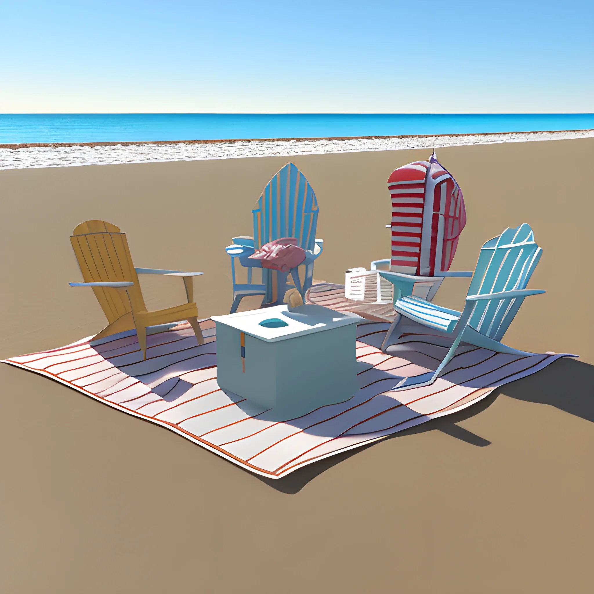 Marcians at the beach, 3D