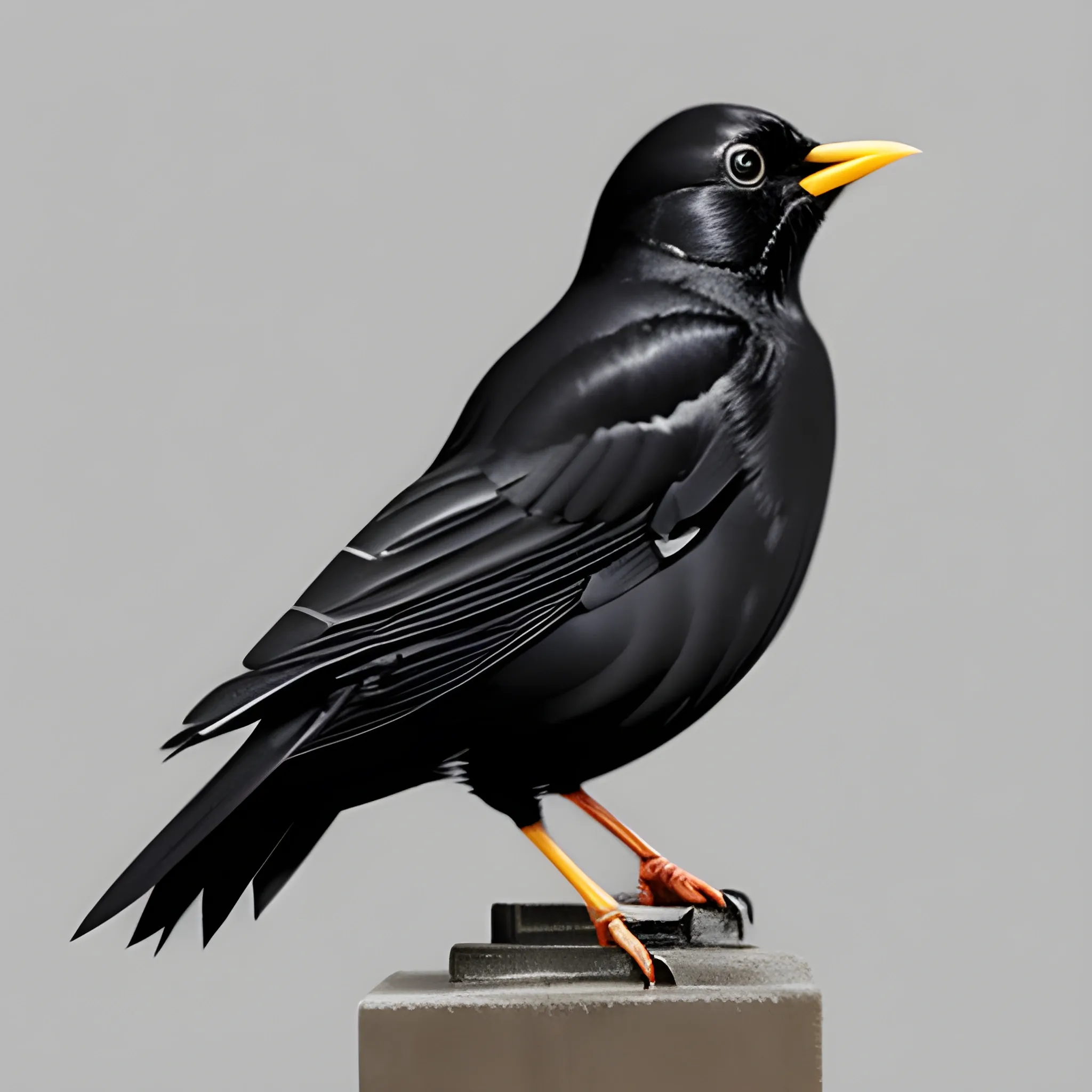 A blackbird wearing a suit