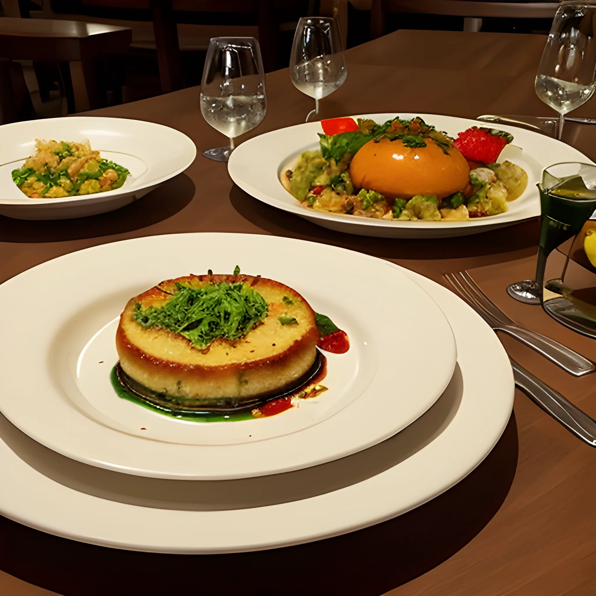 plato de comida de un restaurante vanguardista