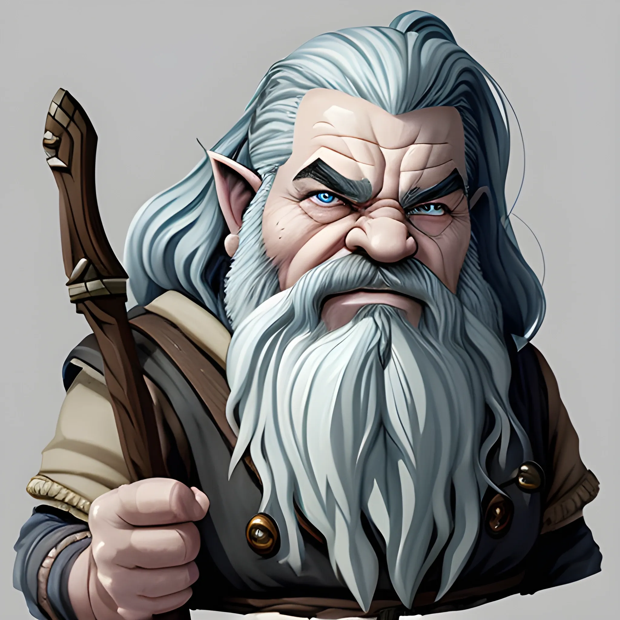 Generate a portrait of a fantasy dwarf inspired by the styles of ...