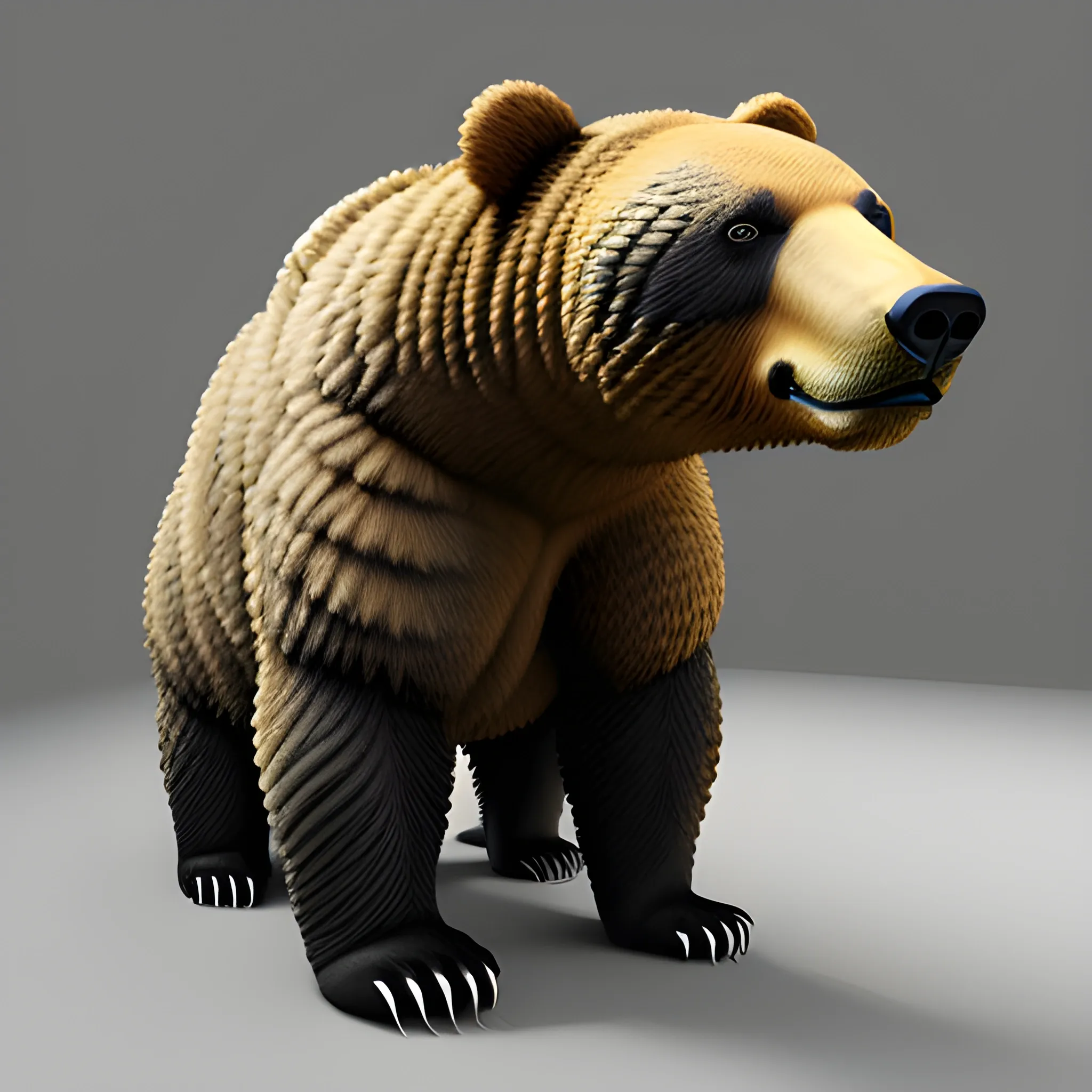 Bear combined with an anaconda, 3D