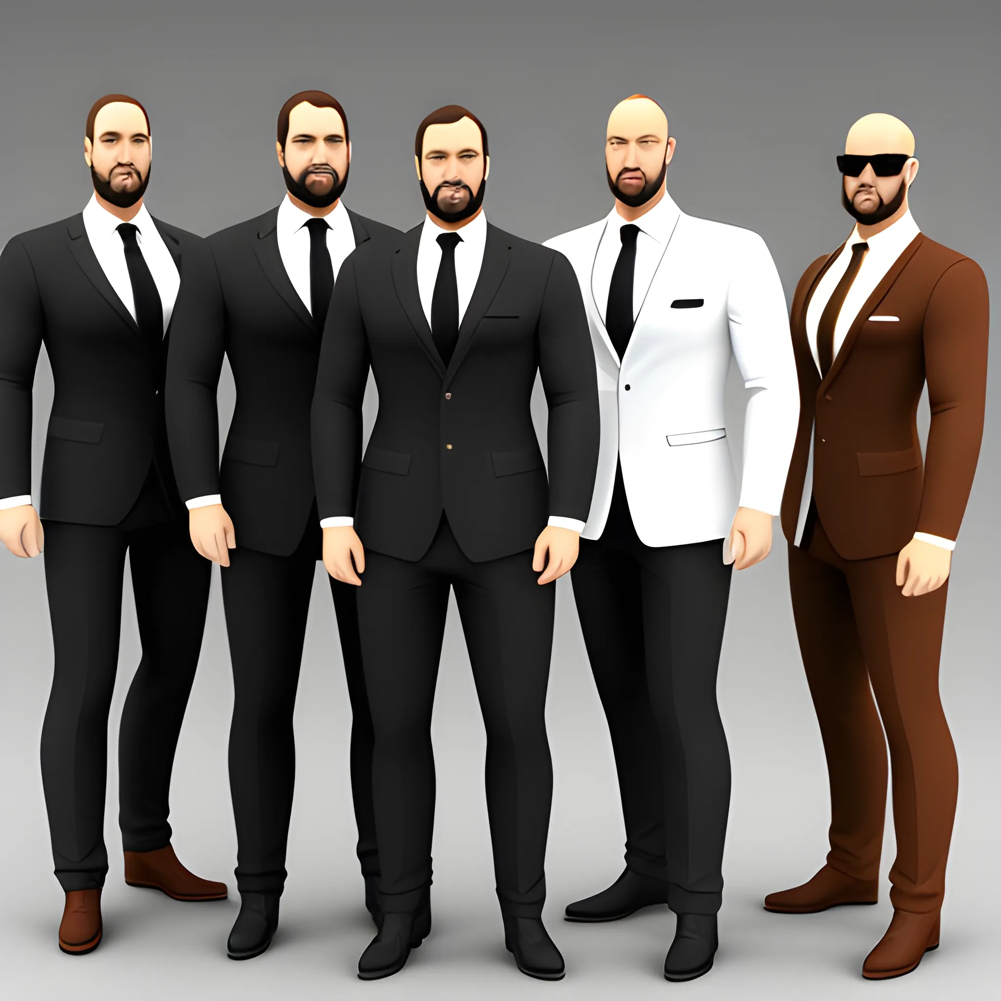 A boy’s club dressed in a suit, 3D