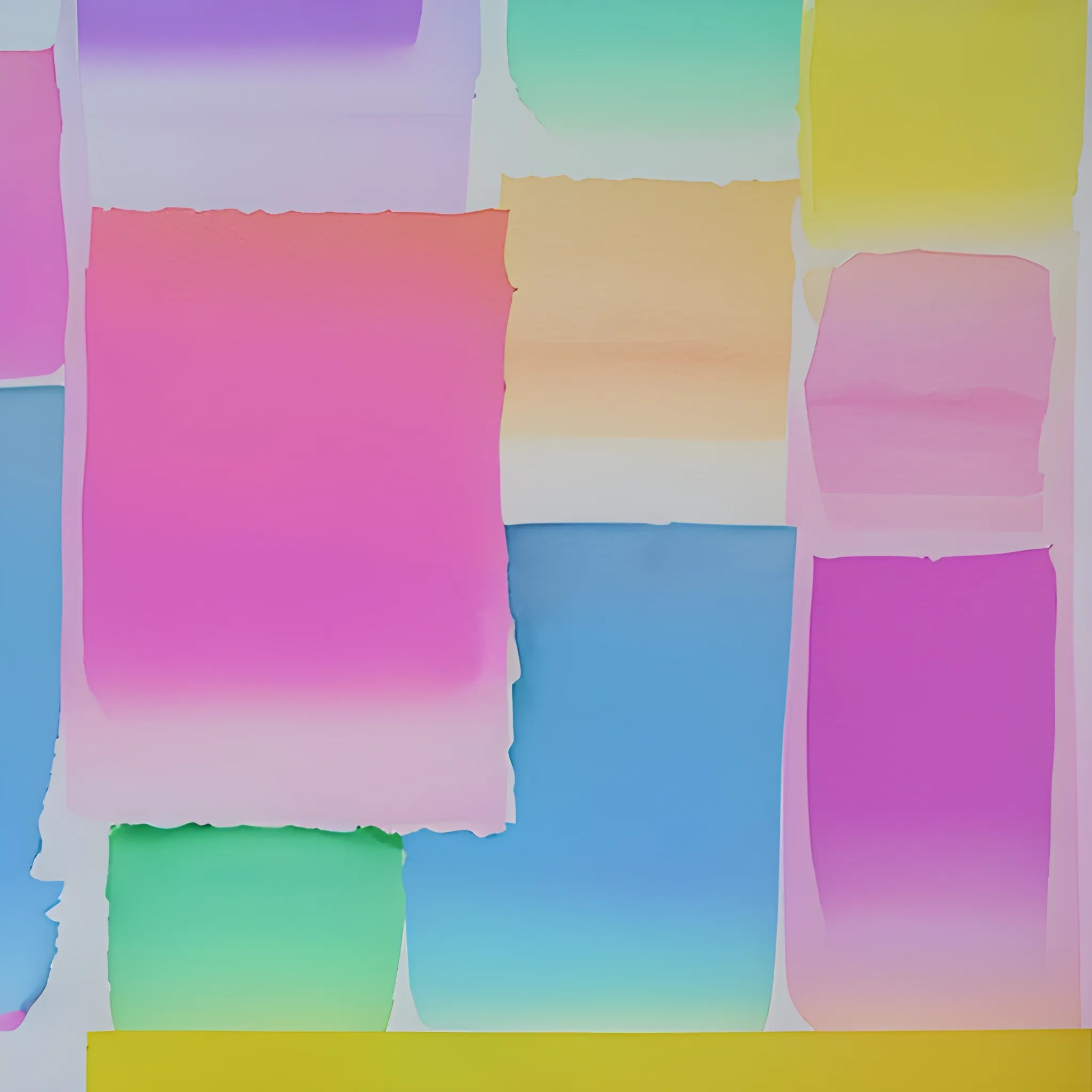 background of a text sheet composed of watered down tempera stains with pink, lilac, yellow and blue colors in very light tones, Water Color