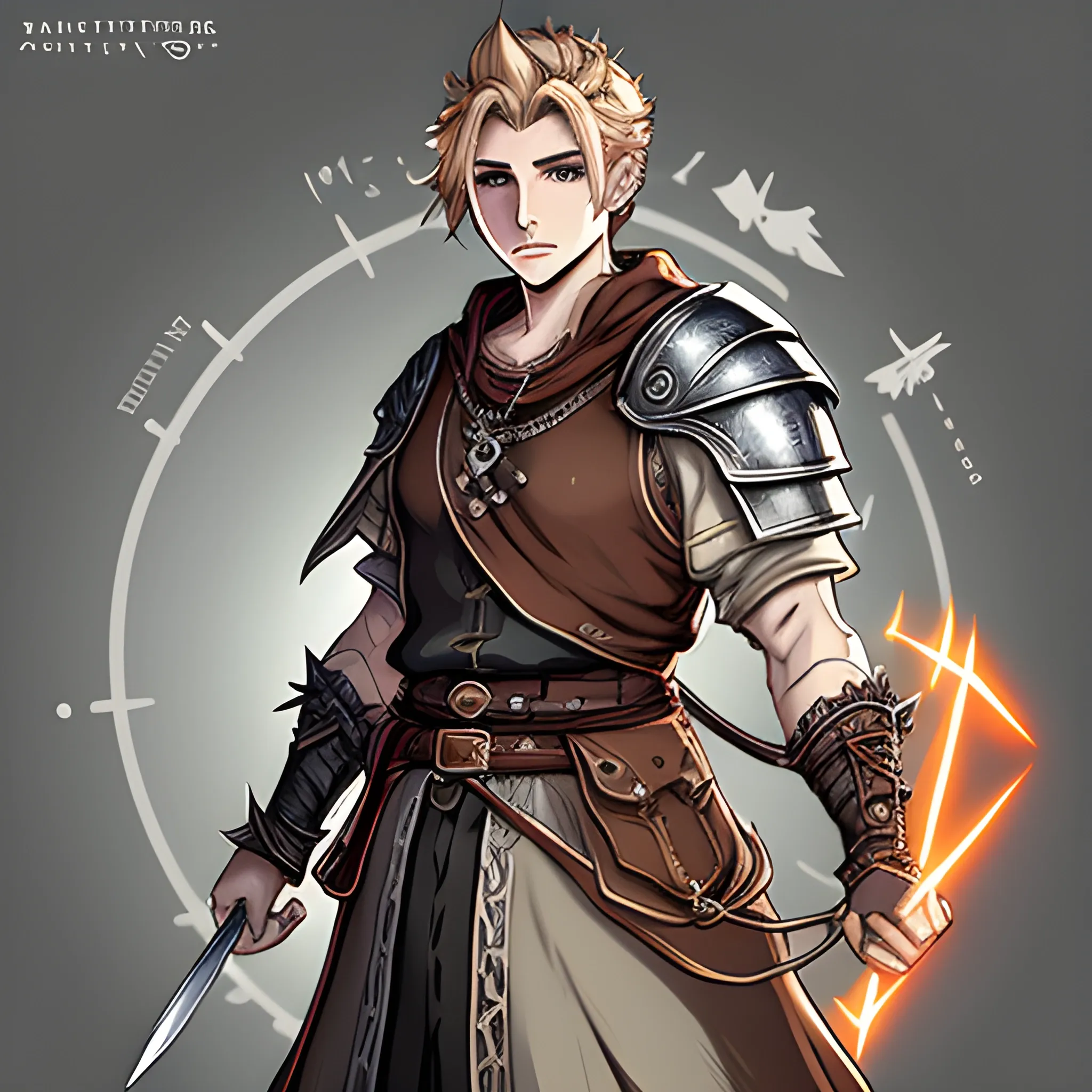{{{octopath traveler style rpg character art of powerful fantasy warrior}}}, highly detailed, {hyperrealistic waist up portrait of 20 year old Cullen Rutherford from Dragon Age with simple background oil colors}, overflowing energy, wearing long medieval dress, wearing medieval armor, wearing silver necklace, illustrated, short blonde hair, sharp focus, elegant, volumetric lighting, smooth, in style of octopath traveller videogame, thick black outlines, cartoony, anime, art by artgerm, art station, character art