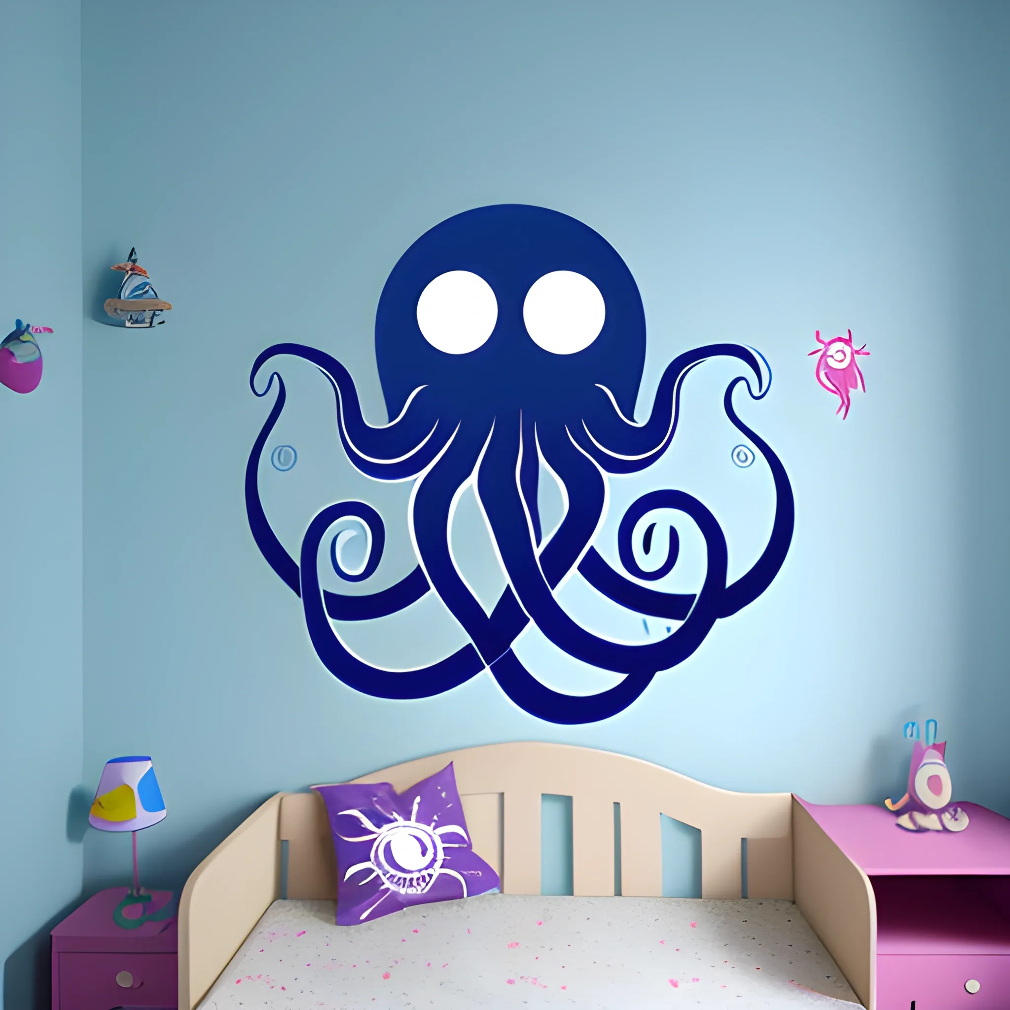 luna en cuarto menguante combinado con un tentaculo para un logotipo
