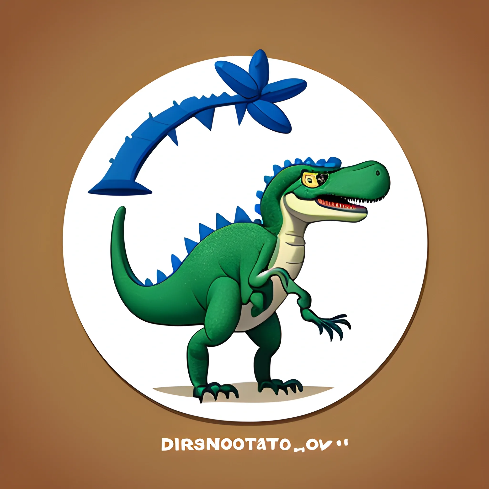 create a text-only logo with the word dinosar, Cartoon