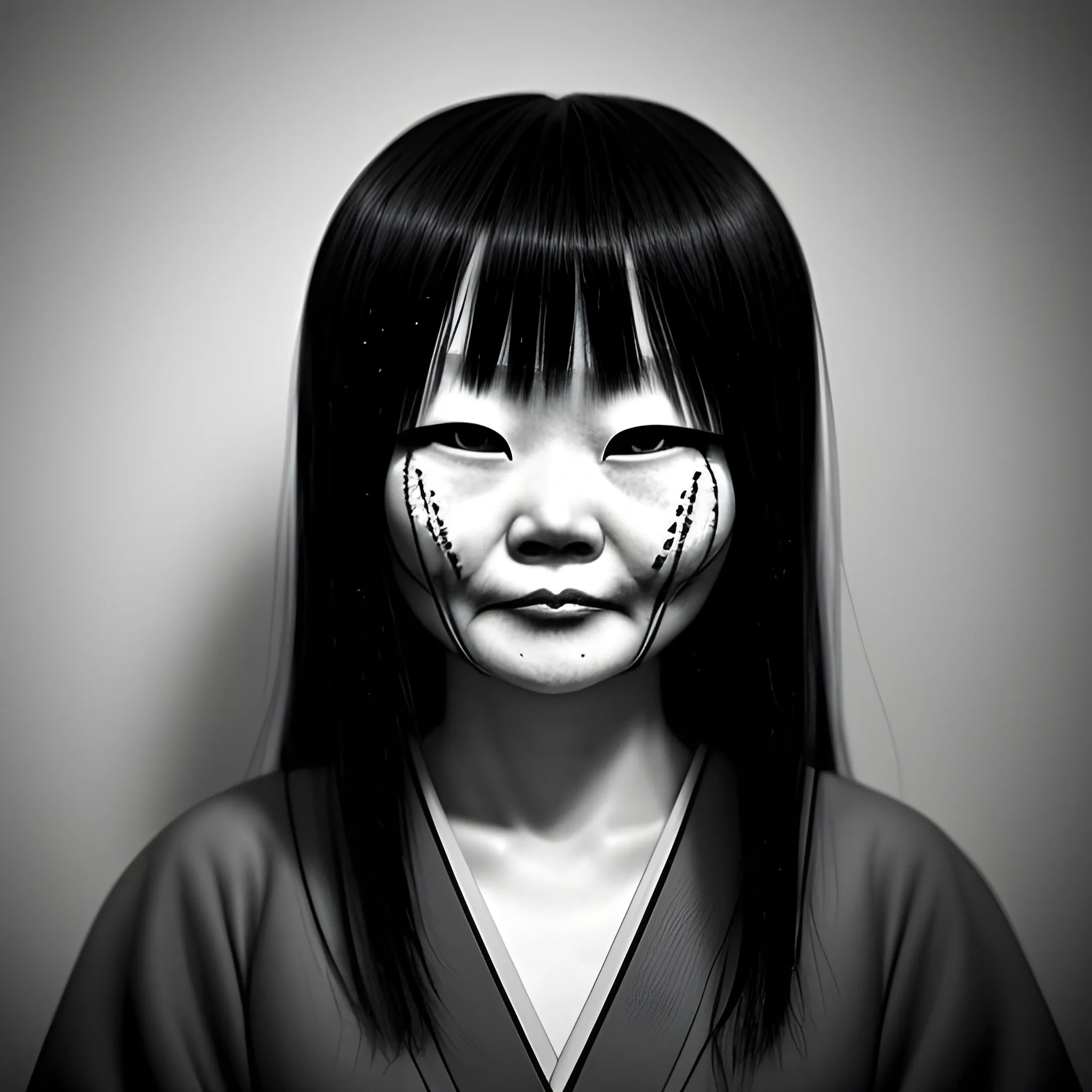 creepy japanese woman